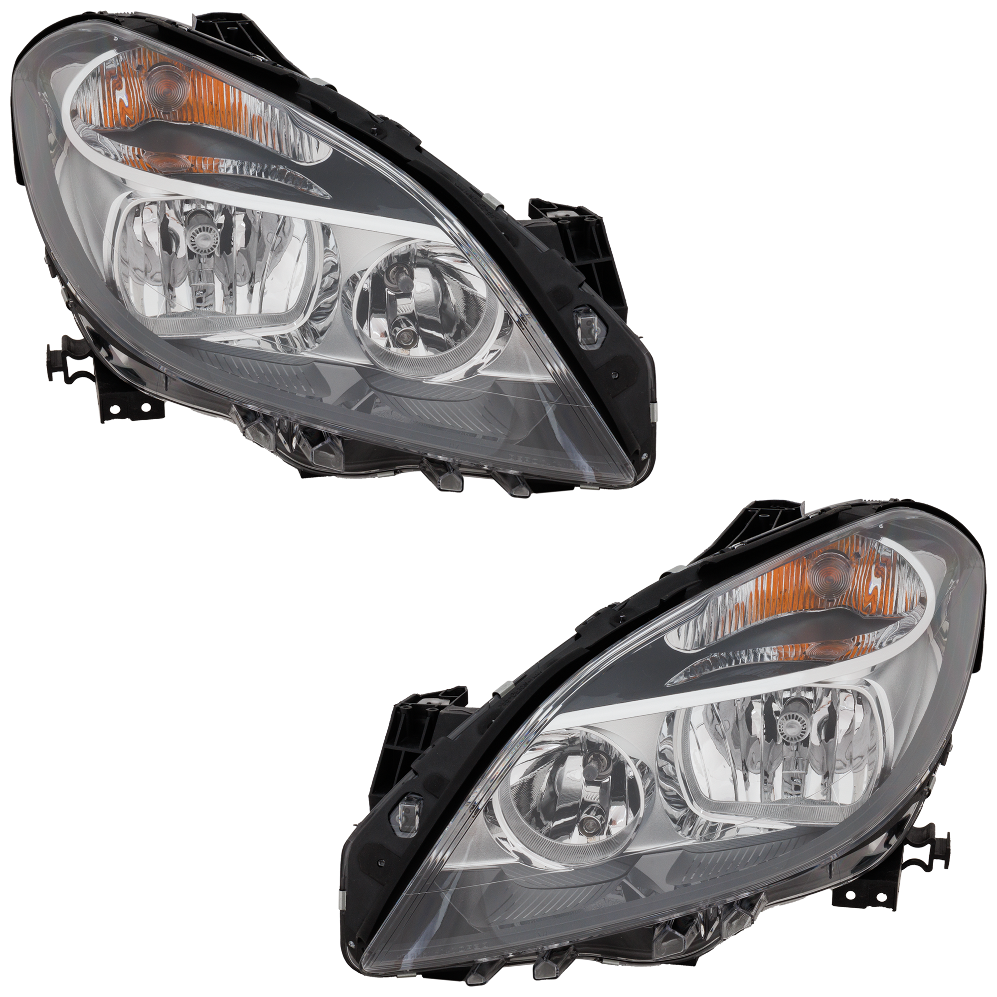 AM B250-15-16 HEAD LAMP RH AND LH Assembly Halogen Composite Type SKU SET REPBZ100121 Partslink MB2502228 MB2503228 OEM 2429060700-2429060800