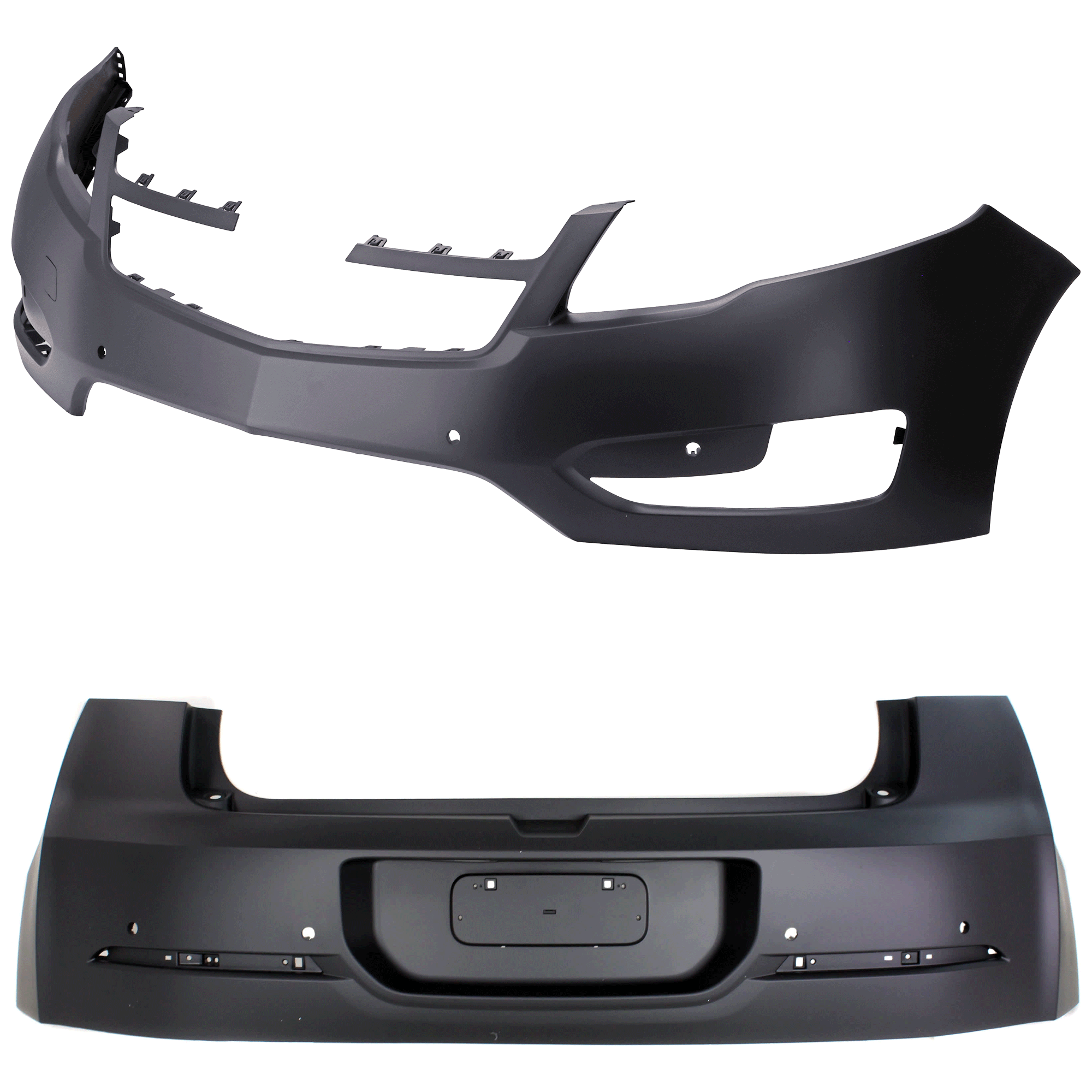 AM VOLT 11-15 FRONT AND REAR BUMPER COVER Primed w mounting bracket s parking aid sensor holes and Rear View Camera CAPA SKU SET REPC010374PQ A Partslink GM1000927C GM1100883C OEM 20980830-23174756