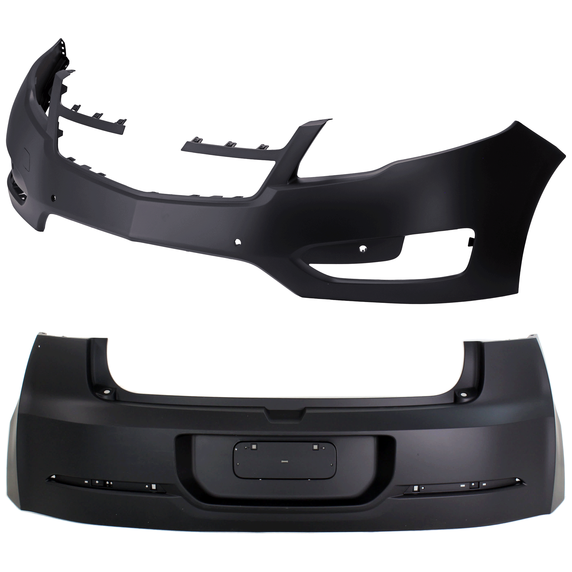 AM VOLT 11-15 FRONT AND REAR BUMPER COVER Primed w o Rear View Camera CAPA SKU SET REPC010374PQ B Partslink GM1000927C GM1100884C OEM 20980830-23174782