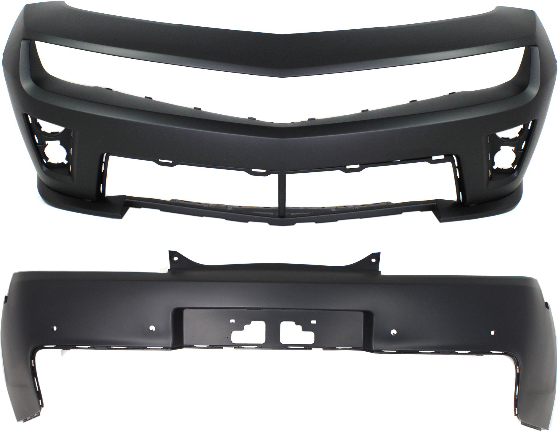 AM CAMARO 12-15 FRONT AND REAR BUMPER COVER Primed ZL1 Model Convertible Coupe SKU SET REPC010391P 2 Partslink GM1000931 GM1114107 OEM 22831868-23164145