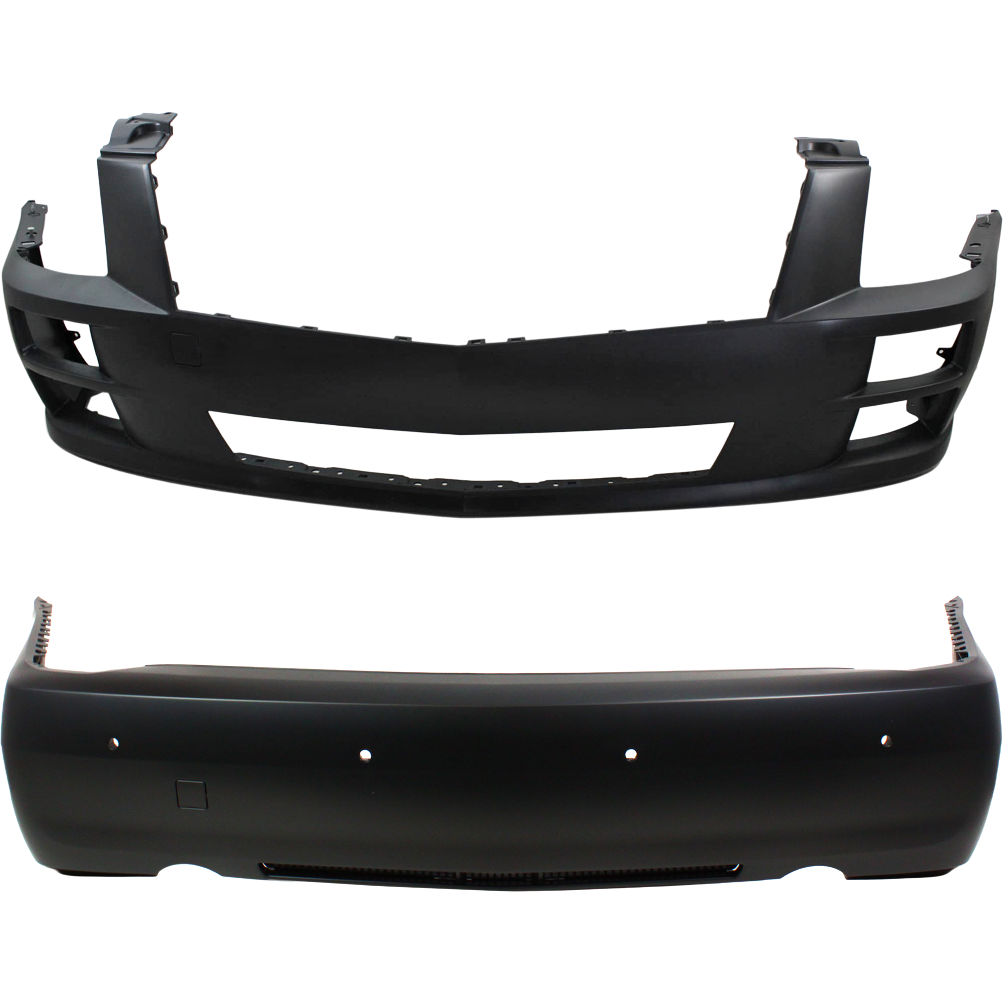 AM STS 08-11 FRONT AND REAR BUMPER COVER Primed w mounting bracket s and tow hook hole w o HLW Holes Front w o license plate provision and parking aid sensor holes Rear w license plate provis SKU SET REPC010397P