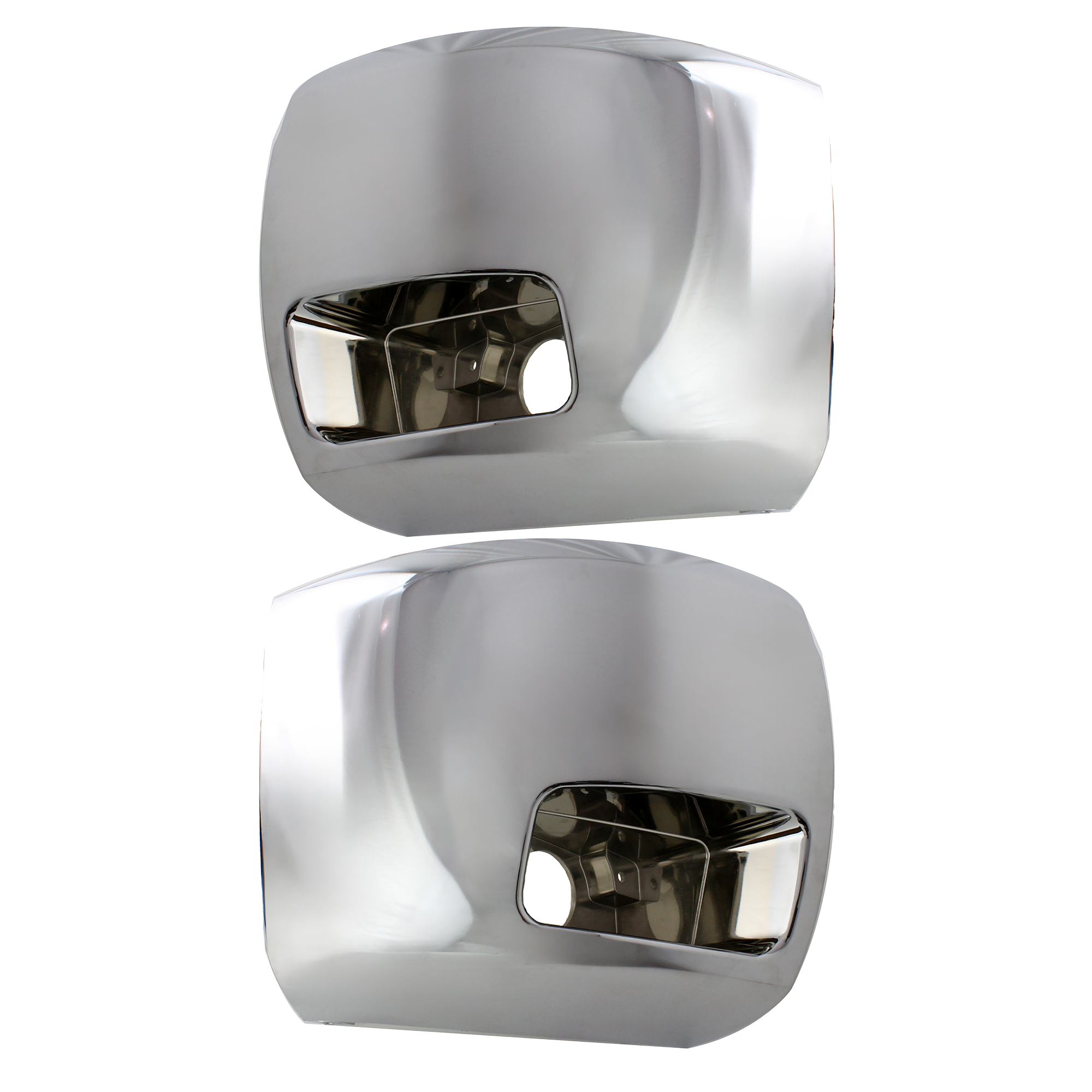 AM SILVERADO 2500 HD 3500 HD 07-12 FRONT BUMPER END RH AND LH Chrome w Fog Light Hole Fits 2007 Non Classic SKU SET REPC011103 Partslink GM1016108 GM1017108 OEM 15839251-15839252