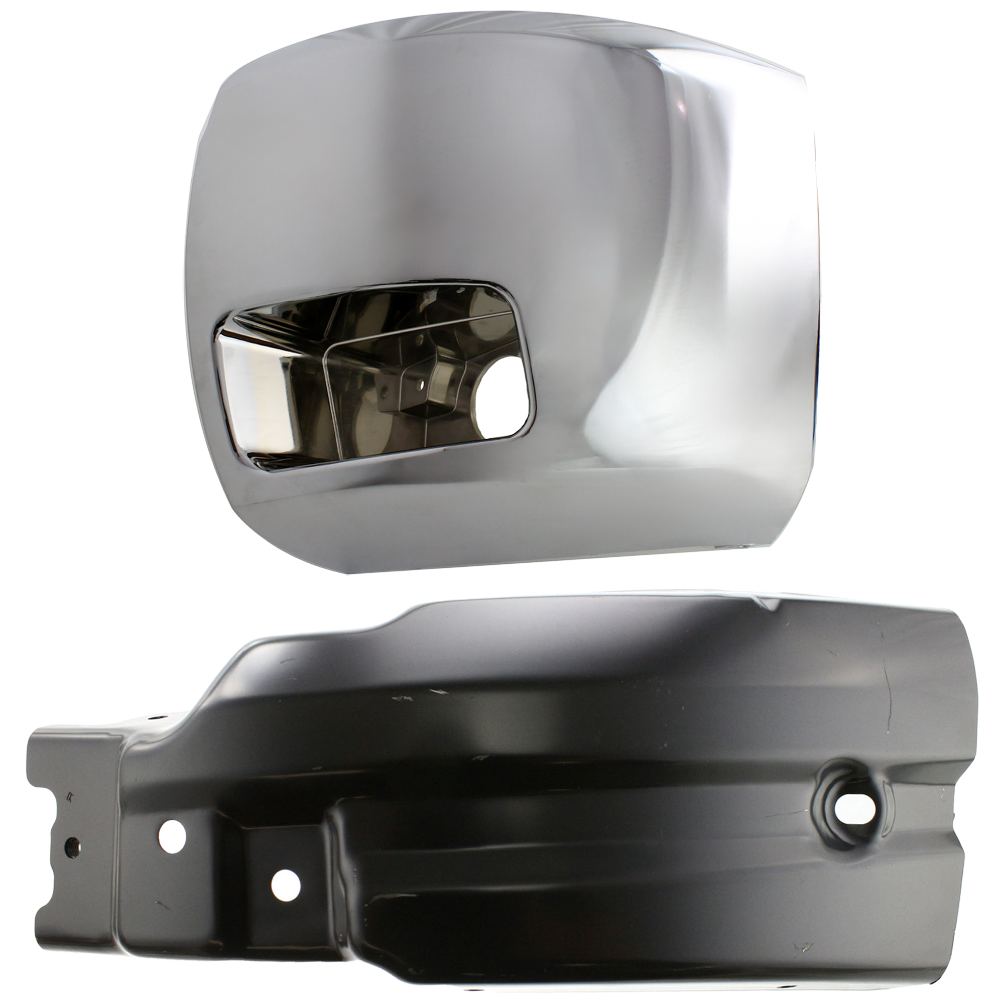 AM SILVERADO 2500 HD 3500 HD 07-10 FRONT BUMPER END LH Set of 2 with Fog Light Hole Excludes 2007 Classic SKU SET REPC011104-2 Partslink GM1004148 GM1016108 OEM 15839251-22737638