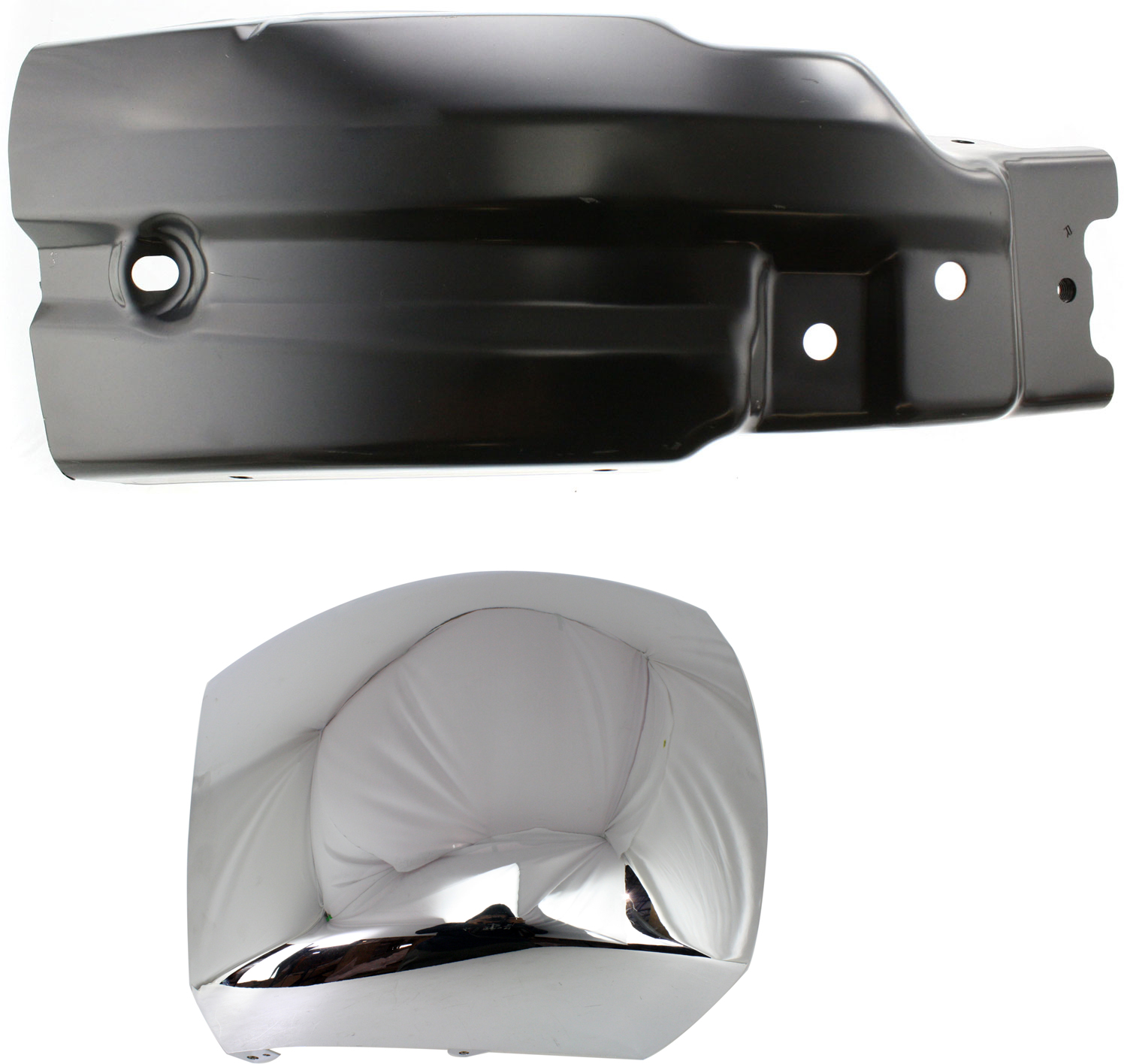 AM SILVERADO 2500 HD SILVERADO 3500 HD 07-10 FRONT BUMPER END RH Chrome SKU SET REPC011105-2 Partslink GM1005148 GM1017107 OEM 15839254-22737639