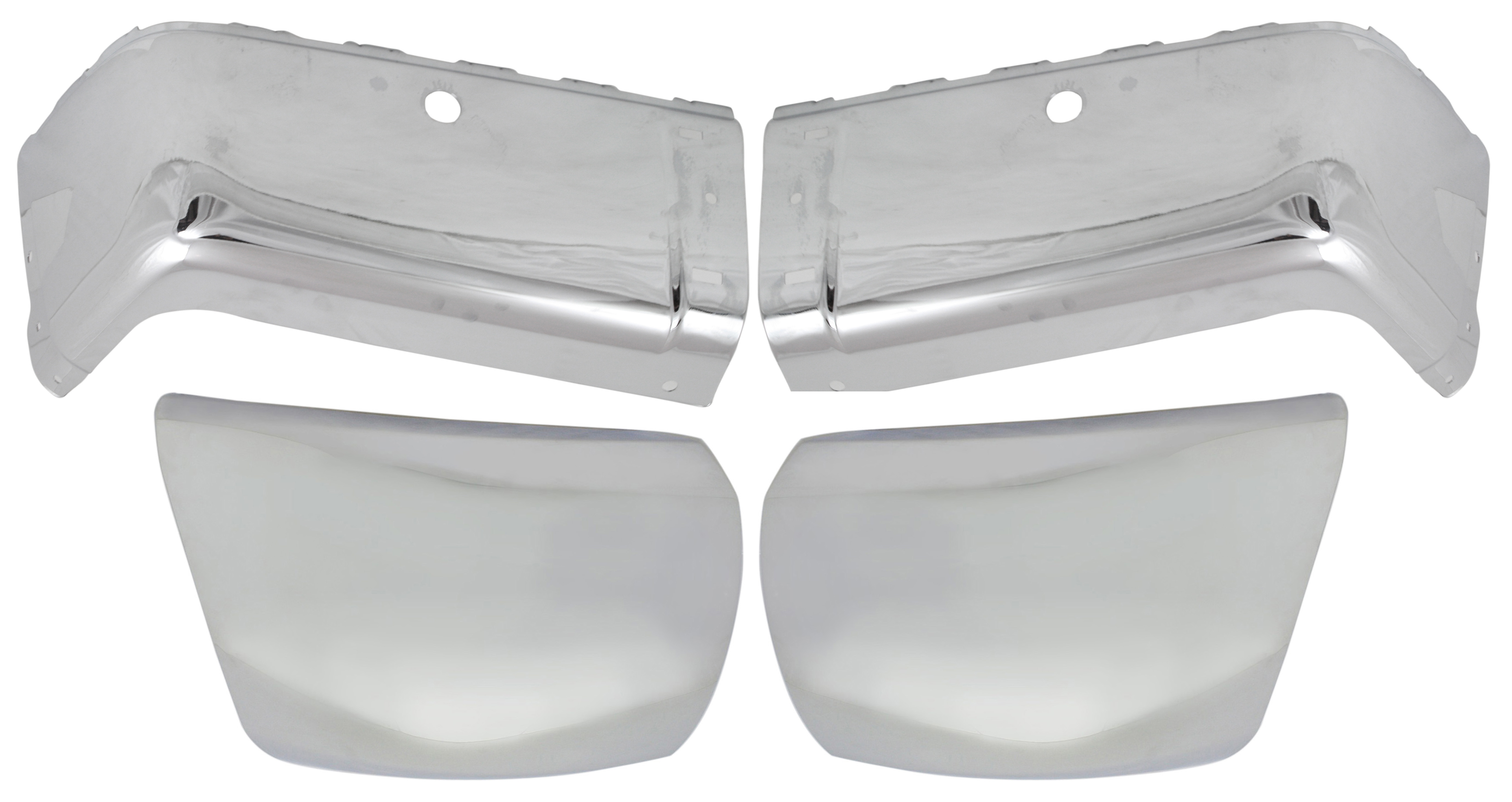 AM SILVERADO 1500-12-13 FRONT AND REAR BUMPER END RH AND LH Excludes 2007 Classic SKU SET REPC011109-4 Partslink GM1005157 GM1004157 GM1105147 GM1104147 OEM 22796187-22796186-15284306-152