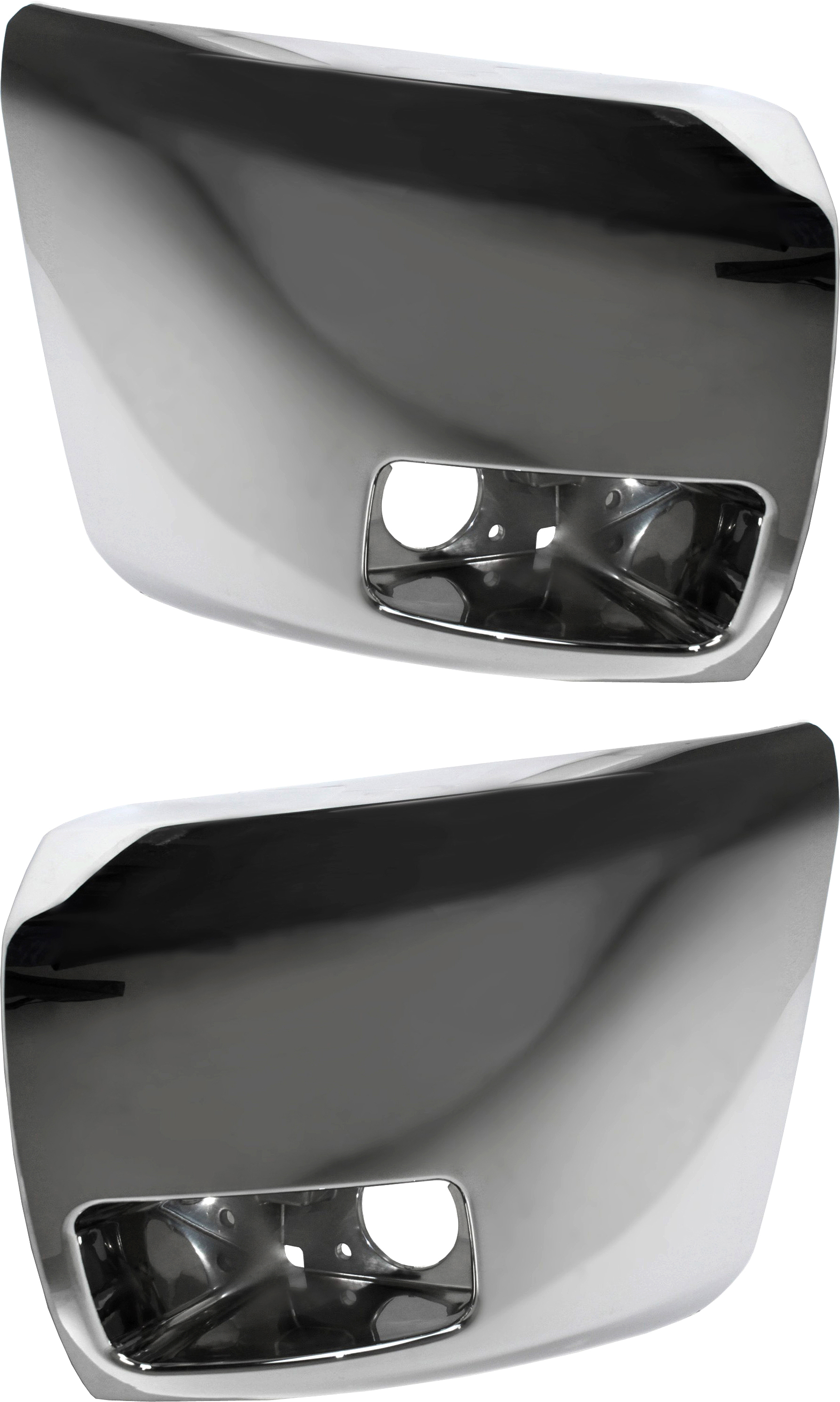 AM SILVERADO 1500-07-13 FRONT BUMPER END RH AND LH Chrome Plastic Face Bar Cap w Fog Lamps New Body Style SKU SET REPC011111 Partslink GM1005156 GM1004156 OEM 20985758-20985757