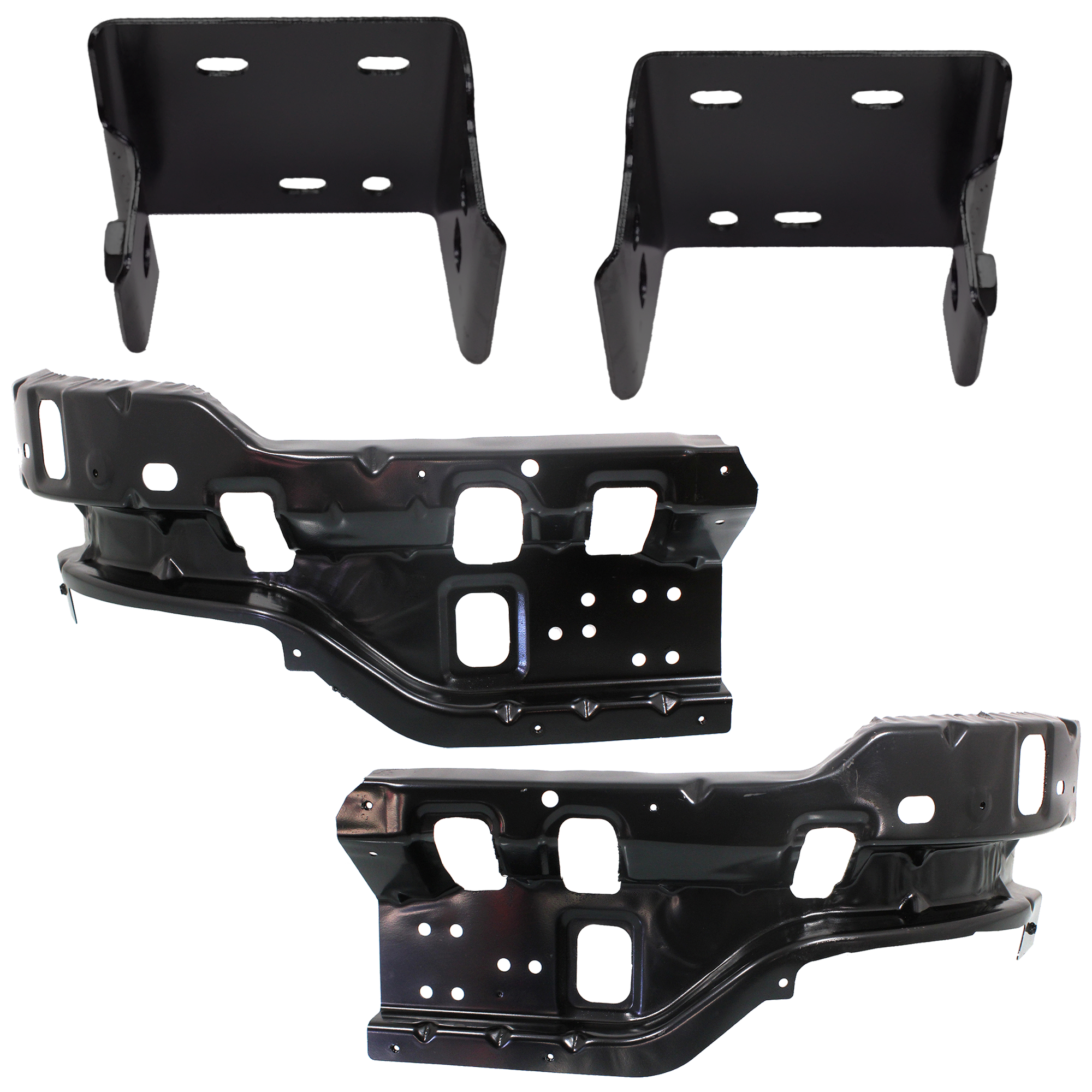 AM SILVERADO 2500 HD 3500 HD 11-14 FRONT BUMPER BRACKET RH AND LH Set of 4 Impact Outer SKU SET REPC013137-4 A Partslink GM1062100 GM1063100 GM1066193 GM1067193 OEM 25883350-25883351-25883352-258