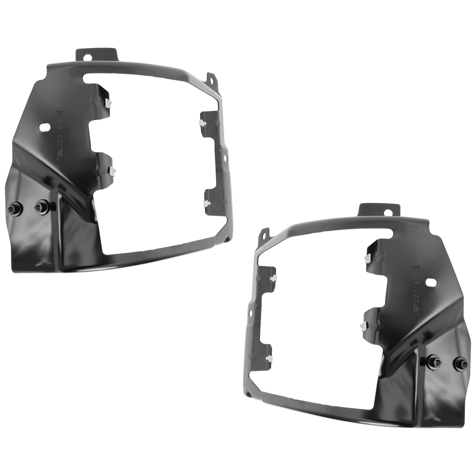 AM SILVERADO 1500-16-18 FRONT BUMPER BRACKET RH AND LH Outer Steel w Impact Bar Skid Plate Includes 19 Sierra 1500 Limited CAPA SKU SET REPC013183Q Partslink GM1062114C GM1063114C OEM 84029810-84029811