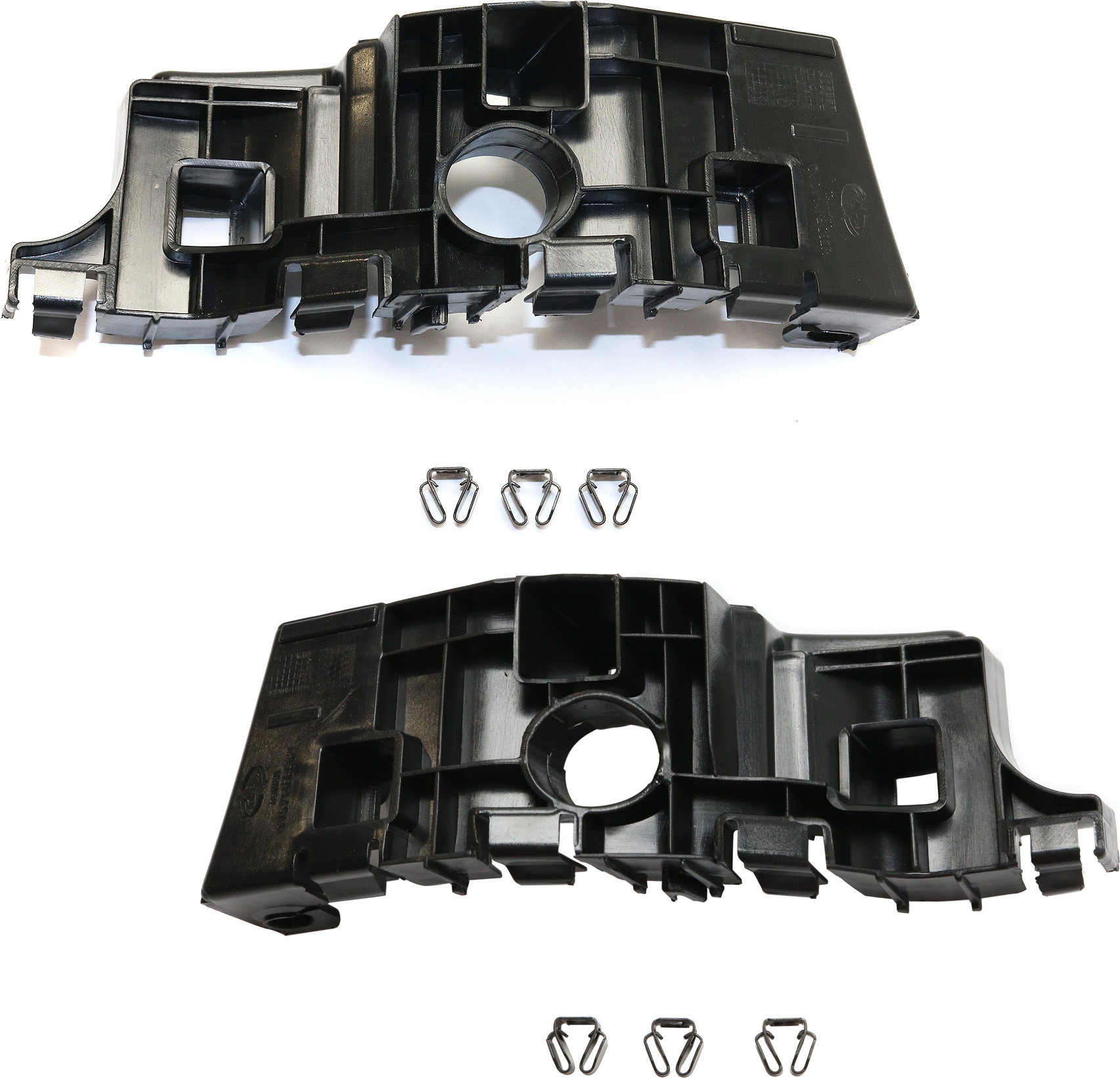 AM SILVERADO 1500-14-15 FRONT BUMPER RETAINER RH AND LH Upper Plastic 3rd Gen. SKU SET REPC014907 Partslink GM1033118 GM1032118 OEM 23201882-23201881