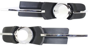 AM MALIBU 08-12 FRONT FOG LAMP MOLDING RH AND LH Black w Chrome Trim LT LTZ Models SKU SET REPC015501 Partslink GM1039115 GM1038115 OEM 25905342-25905341
