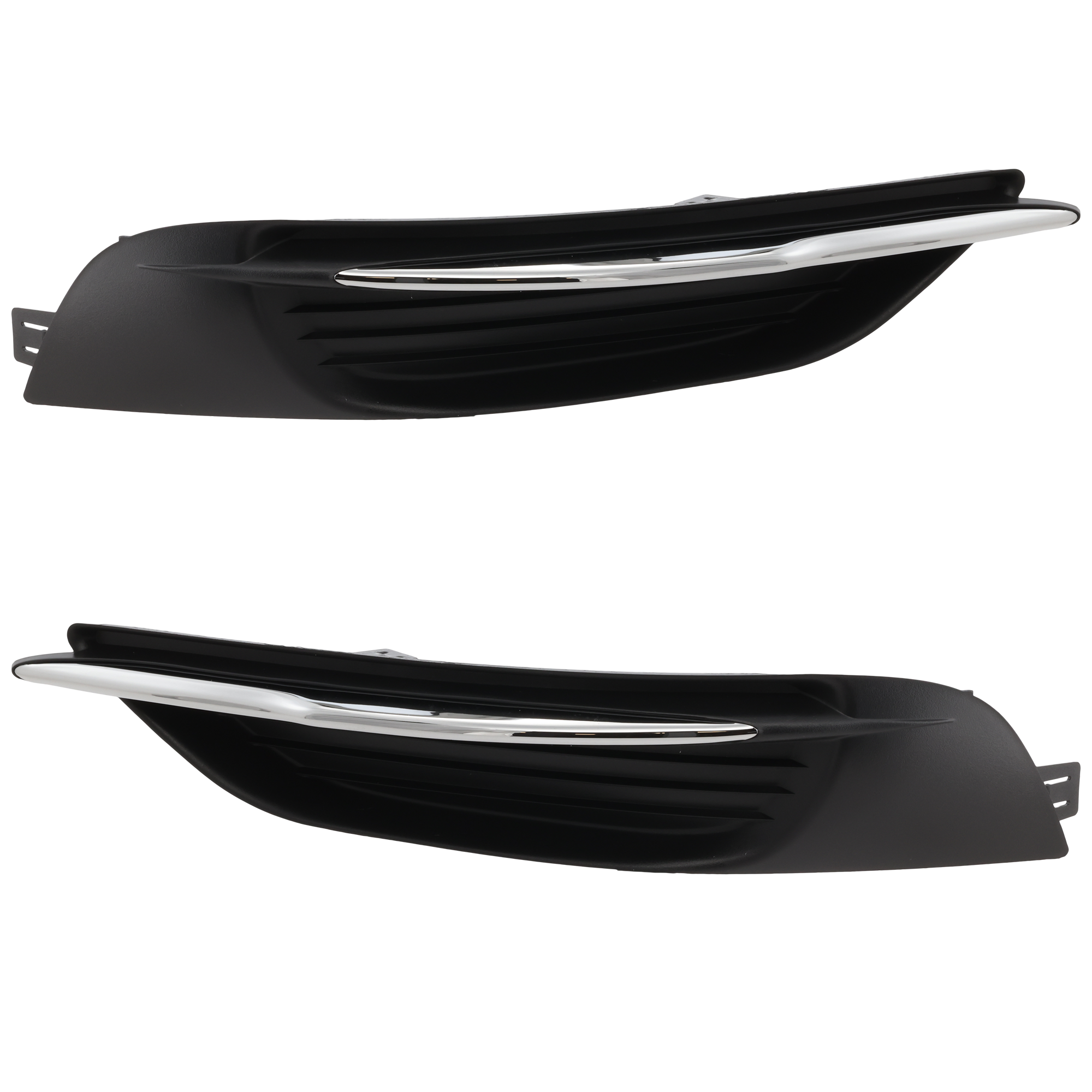 AM CHRYSLER 200-11-14 FRONT FOG LAMP COVER RH AND LH Textured Black Side bumper grille w chrome molding SKU SET REPC015509 Partslink CH1039123 CH1038123 OEM 68082054AB 68082055AB