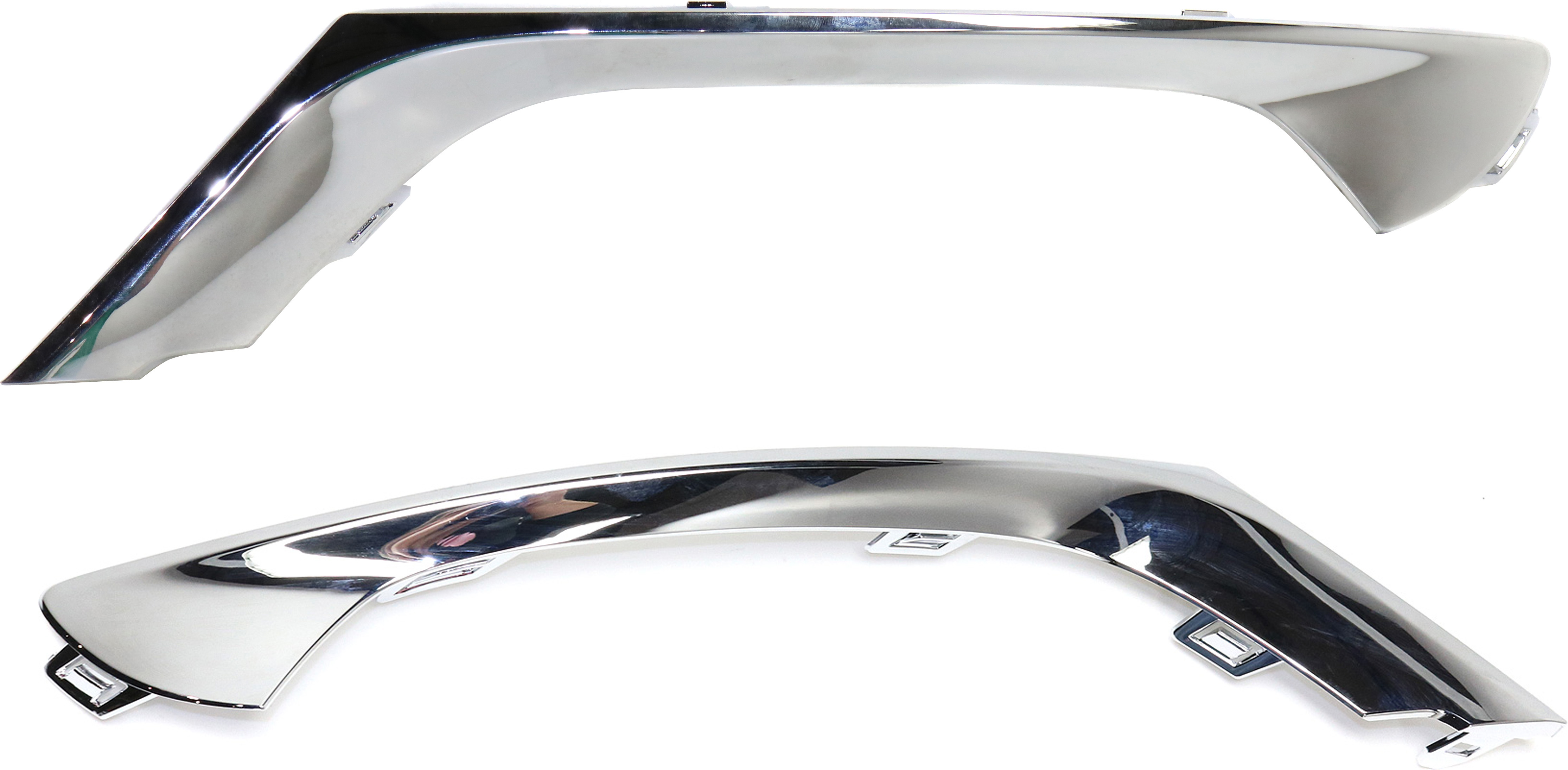 AM CHRYSLER 2-15-17 FRONT BUMPER MOLDING RH AND LH Outer Chrome CAPA SKU SET REPC016127Q Partslink CH1047108C CH1046108C OEM 68203034AB 68203035AB