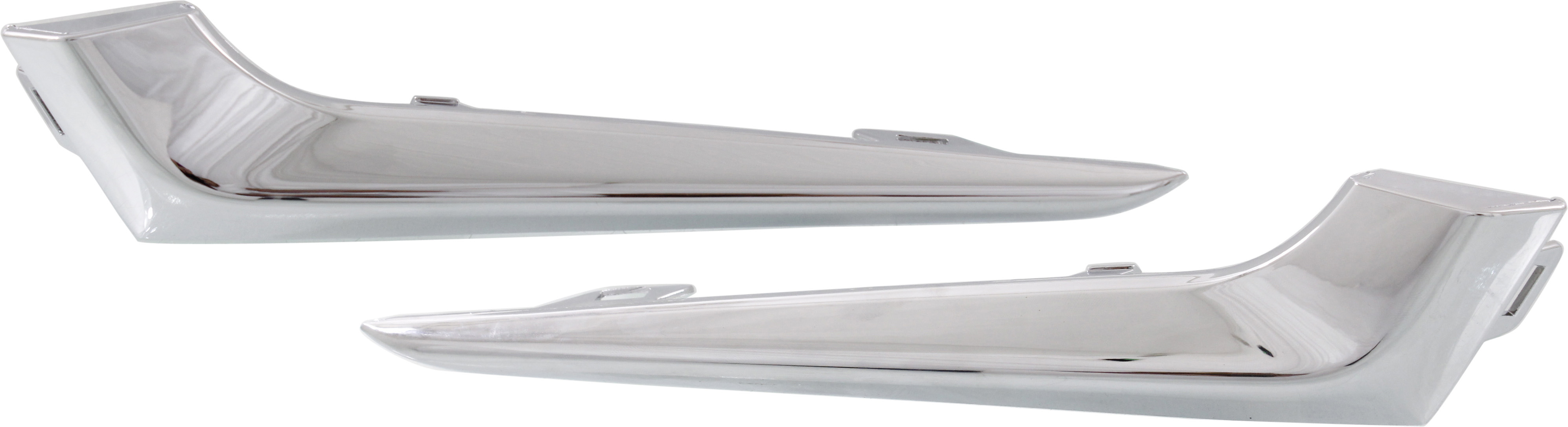 AM MALIBU 16-18 FRONT BUMPER MOLDING RH AND LH Chrome Exc. L LS Models 9th Gen SKU SET REPC016131 Partslink GM1039197 GM1038197 OEM 23478374-23478373