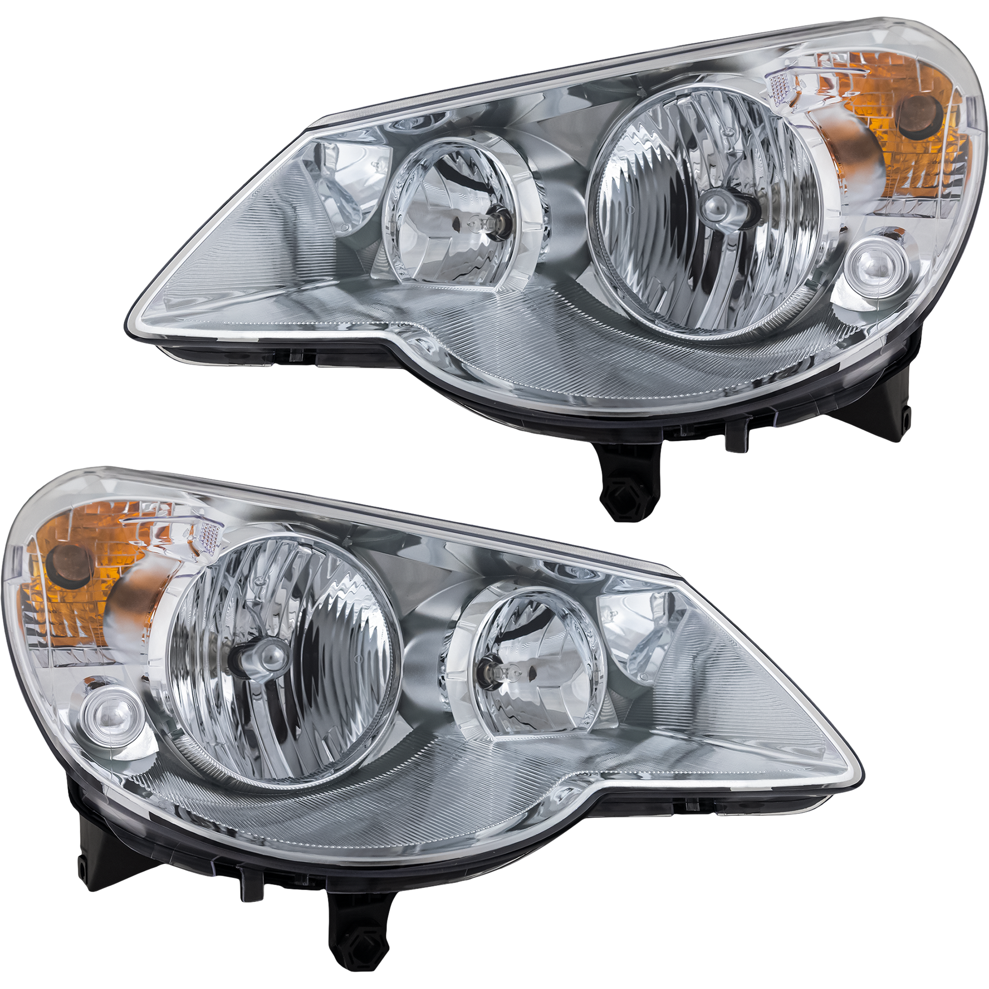 AM SEBRING 07-10 HEAD LAMP RH AND LH Assembly Halogen Type 1 Convertible Sedan SKU SET REPC100127 Partslink CH2502178 CH2502223 CH2503178 CH2503223 OEM 5303747AG PFM 5303747AF 530374