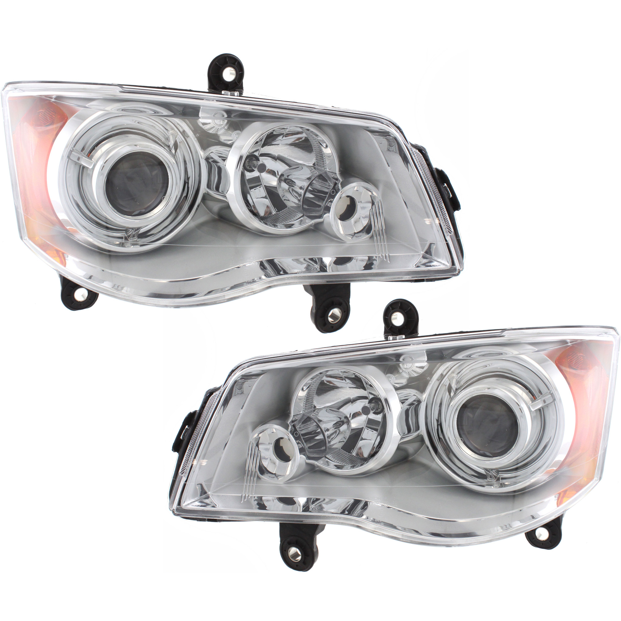 AM TOWN COUNTRY 08-16 HEAD LAMP RH AND LH Lens and Housing HID Xenon SKU SET REPC100133 Partslink CH2518126 CH2519126 OEM 5113334AF 5113335AF