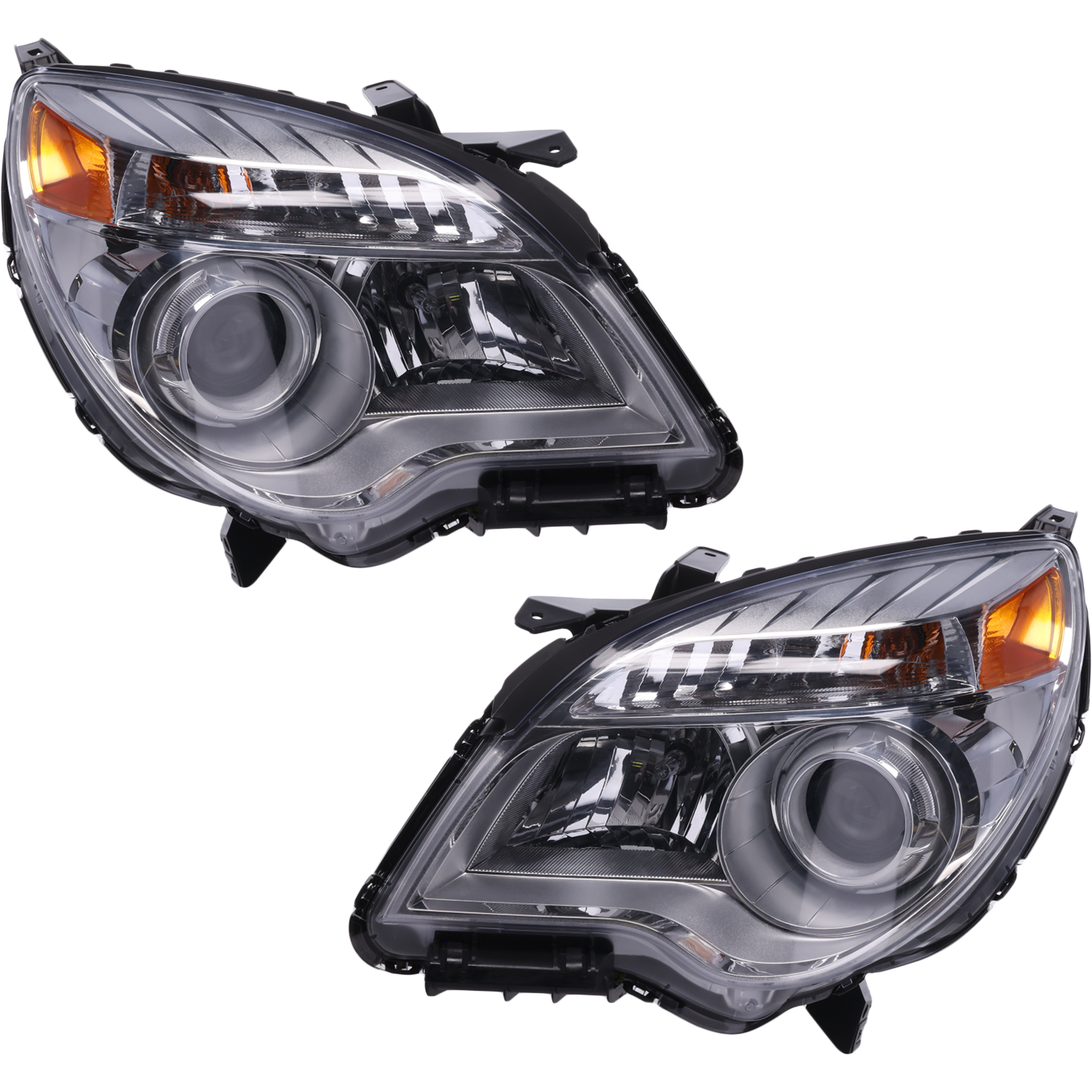 AM EQUINOX 10-15 HEAD LAMP RH AND LH Assembly Halogen Projector Type SKU SET REPC100155 Partslink GM2503352 GM2502352 GM2502338 OEM 23308256-23383340-23308253