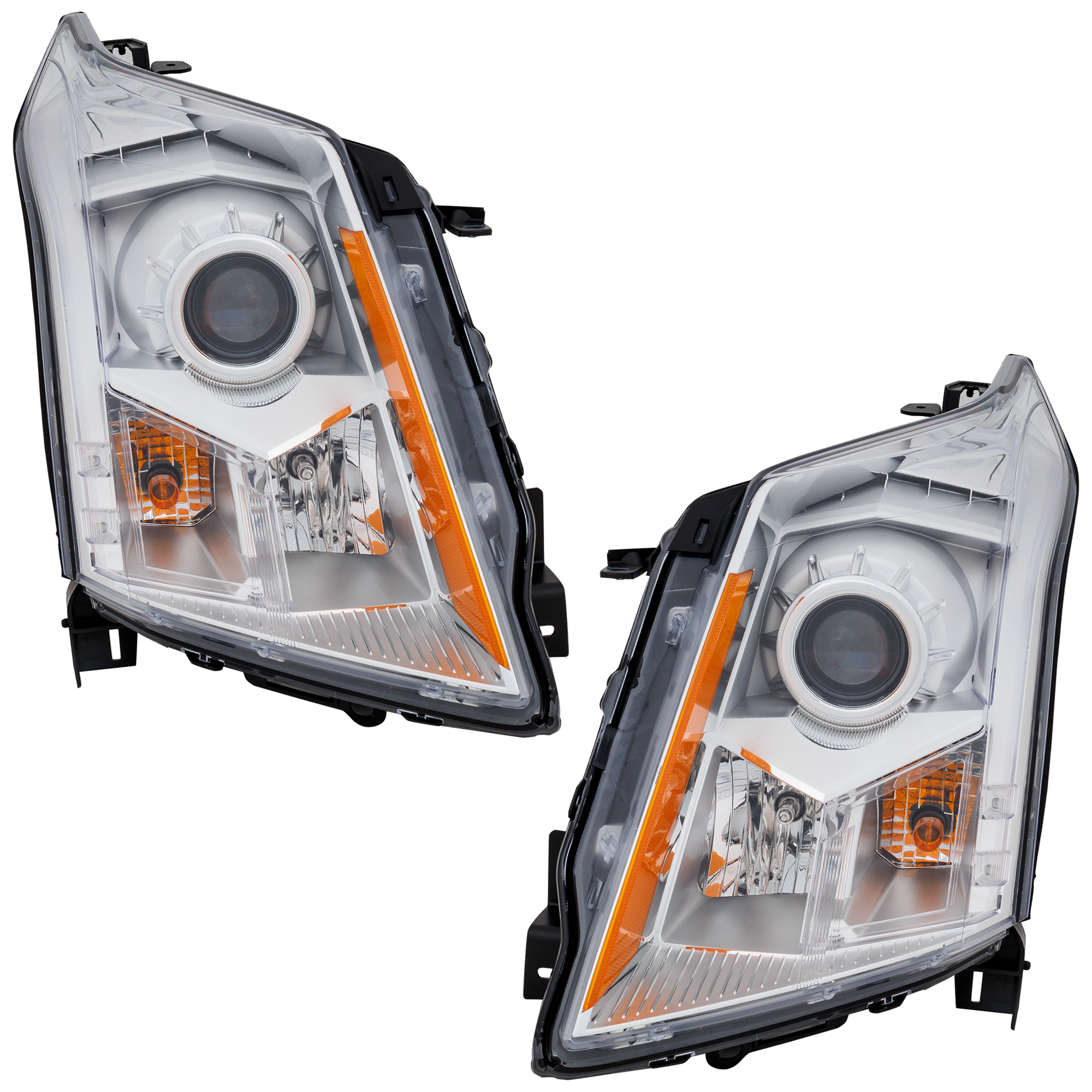 AM SRX 10-13 HEAD LAMP RH AND LH Assembly Halogen Base Luxury Models CAPA SKU SET REPC100171Q 2 Partslink GM2502345C GM2503345C OEM 22853872-22853873