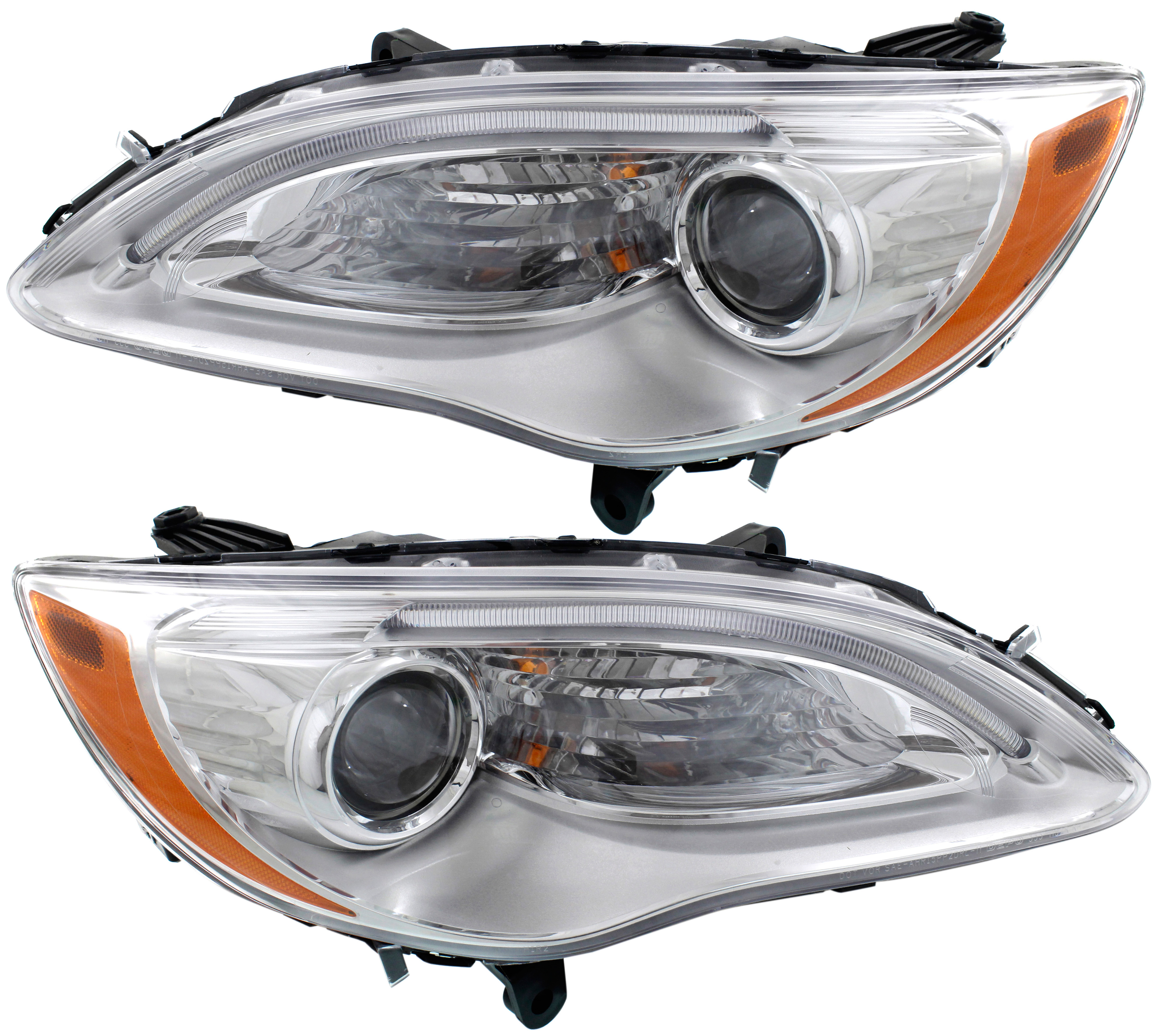 AM CHRYSLER 200-11-14 HEAD LAMP RH AND LH Assembly Halogen Excludes S Model Convertible Sedan CAPA SKU SET REPC100315Q OEM 5182590AE PFM 5182590AC PFM 51