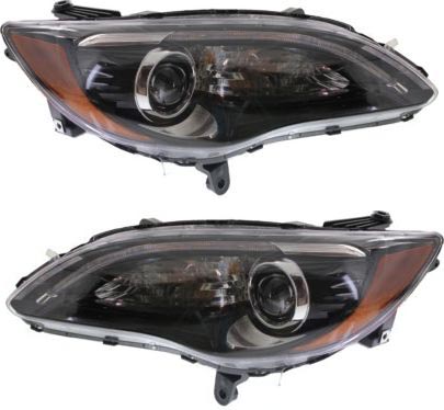AM CHRYSLER 200-11-14 HEAD LAMP RH AND LH Assembly Halogen Black Interior w Chrome Insert S Model Convertible Sedan SKU SET REPC100317 OEM 68088066AG PFM 68088067AG PFM