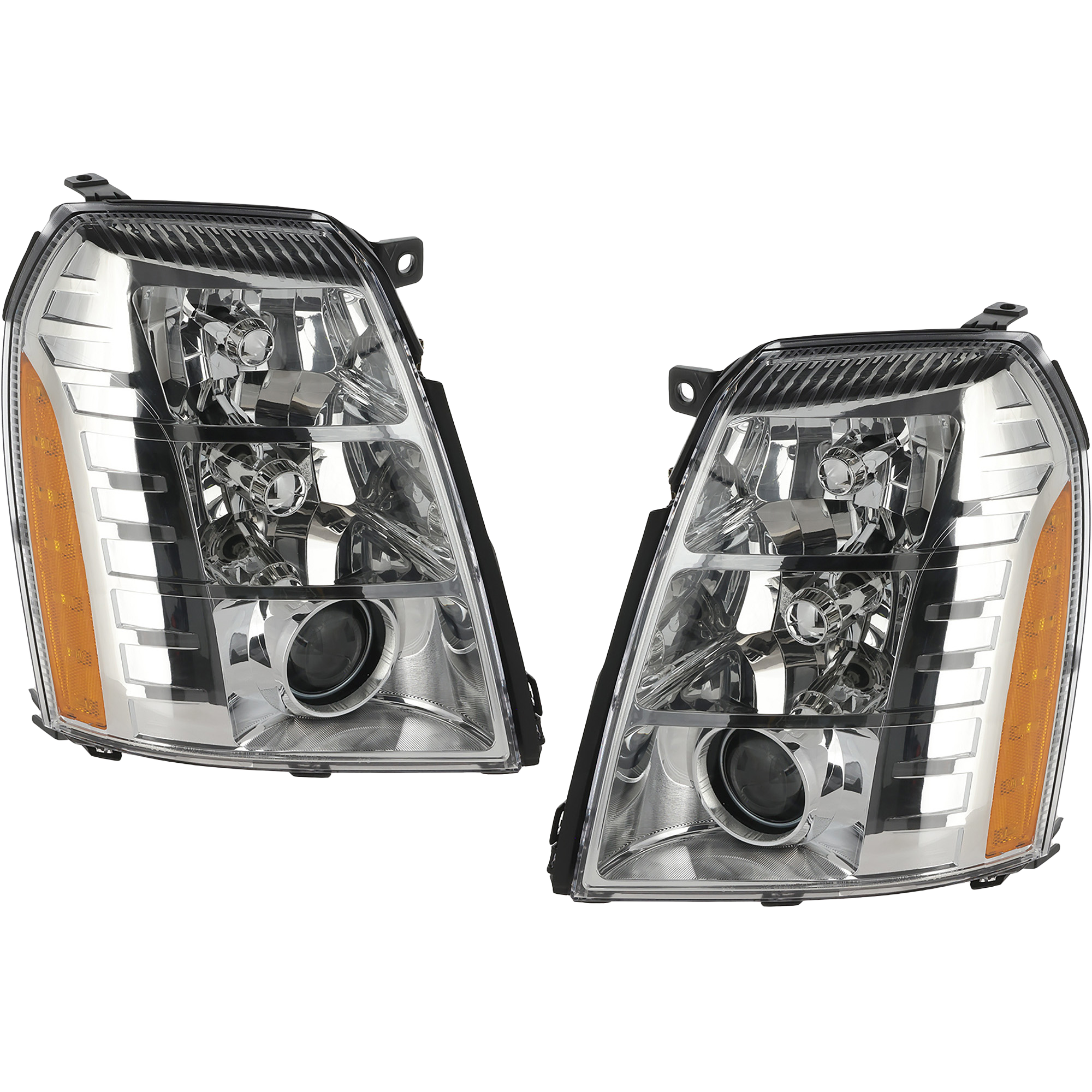 AM ESCALADE 07-14 HEAD LAMP RH AND LH Assembly HID Xenon with HID Kit Type 2 CAPA SKU SET REPC100357Q Partslink GM2503348C GM2502348C OEM 20806109-20806108