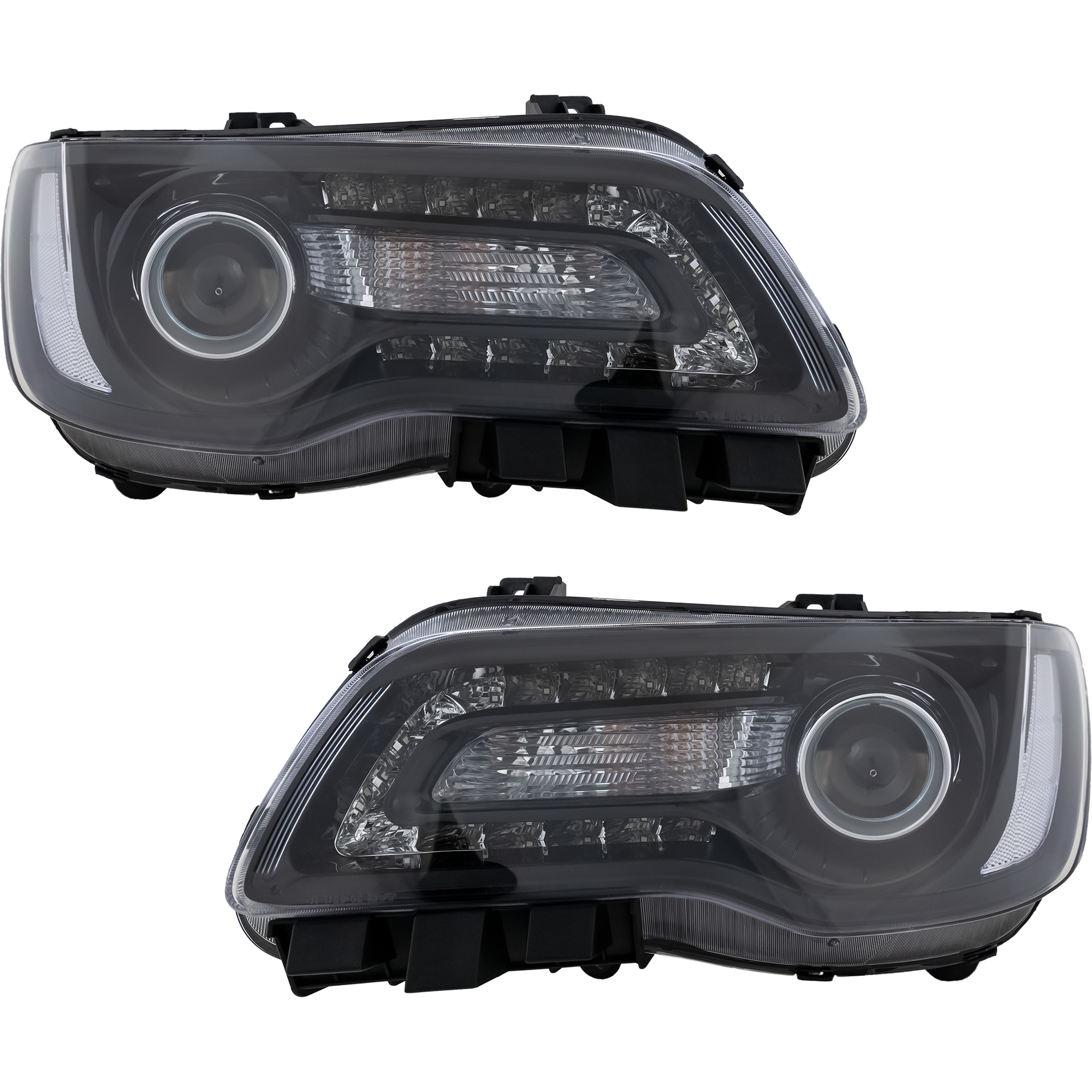 AM CHRYSLER 300-15-17 HEAD LAMP RH AND LH Assembly Halogen Black Interior CAPA SKU SET REPC100367Q Partslink CH2503269C CH2502269C OEM 68214382AD 68214383AD