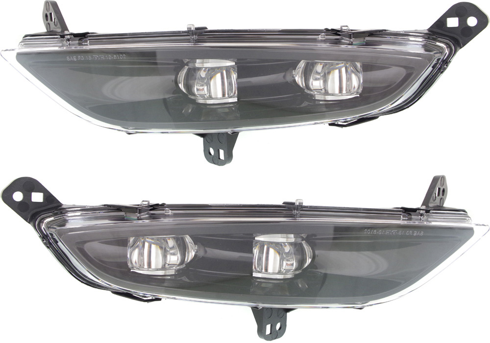 AM CHRYLSER 200-15-16 FRONT FOG LAMP RH AND LH Assembly LED Black Interior SKU SET REPC107559 Partslink CH2593149 CH2592149 OEM 55112638AA 55112639AA