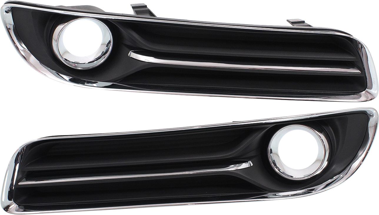 AM CHRYSLER 300-11-14 FRONT FOG LAMP MOLDING RH AND LH Black w Chrome Trim w ACC Exc. SRT 8 Model SKU SET REPC108603 Partslink CH1038126 CH1039126 OEM 68127946AB 68127947AB