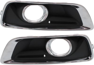 AM MALIBU 13-15 MALIBU LIMITED 16-16 FRONT FOG LAMP MOLDING RH AND LH Black w Chrome Trim SKU SET REPC108607 Partslink GM1039136 GM1038136 OEM 20768846-20768823
