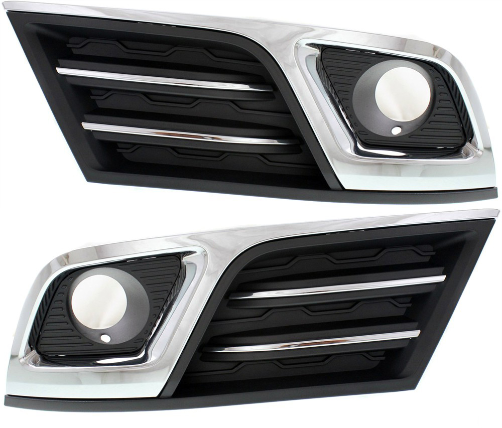 AM TRAVERSE 13-17 FRONT FOG LAMP MOLDING RH AND LH Textured Black w Chrome Trim LTZ Premier Models SKU SET REPC108621 Partslink GM1039150 GM1038150 OEM 22817941-22817940