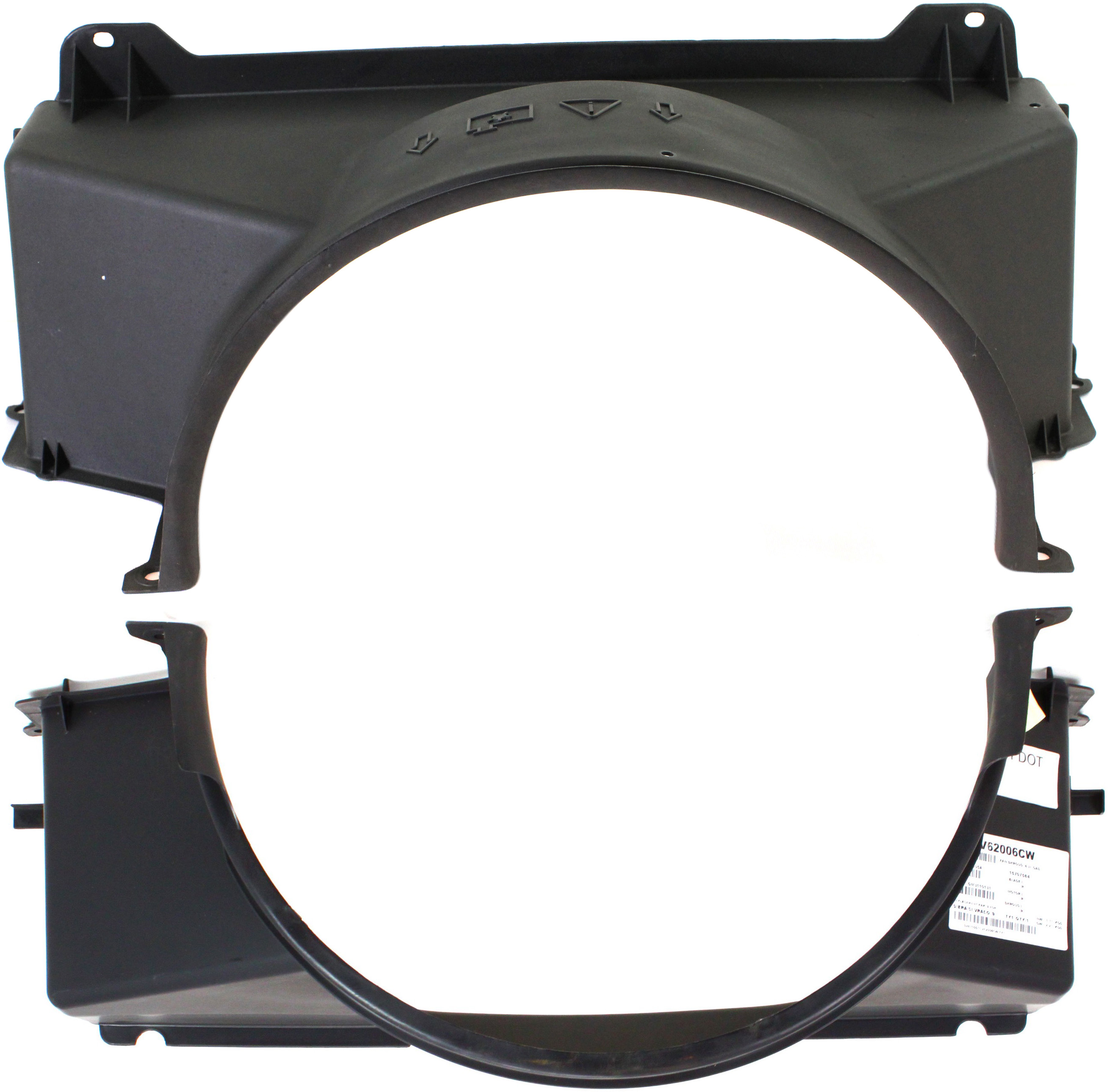 AM SIERRA 1500 SILVERADO 1500-99-04 FAN SHROUD Set of 2 Upper and Lower 4.3L SKU SET REPC160302-2 Partslink GM3110131 GM3110130 OEM 15707564-15088329