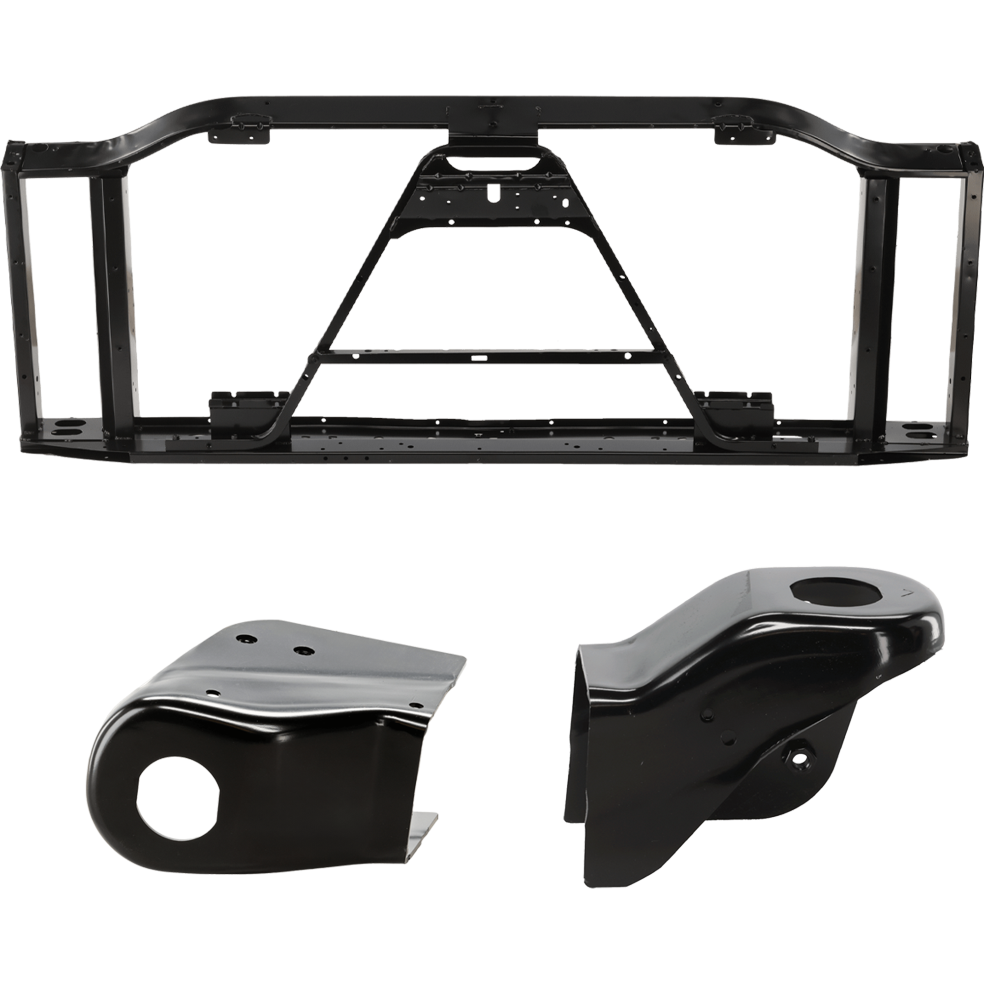 AM SILVERADO SIERRA 03-07 RADIATOR SUPPORT Set of 3 Assembly with Driver and Passenger Side Panel SKU SET REPC250116 Partslink GM1225243 GM1225244 GM1225259 OEM 12479975-12479976-25815982