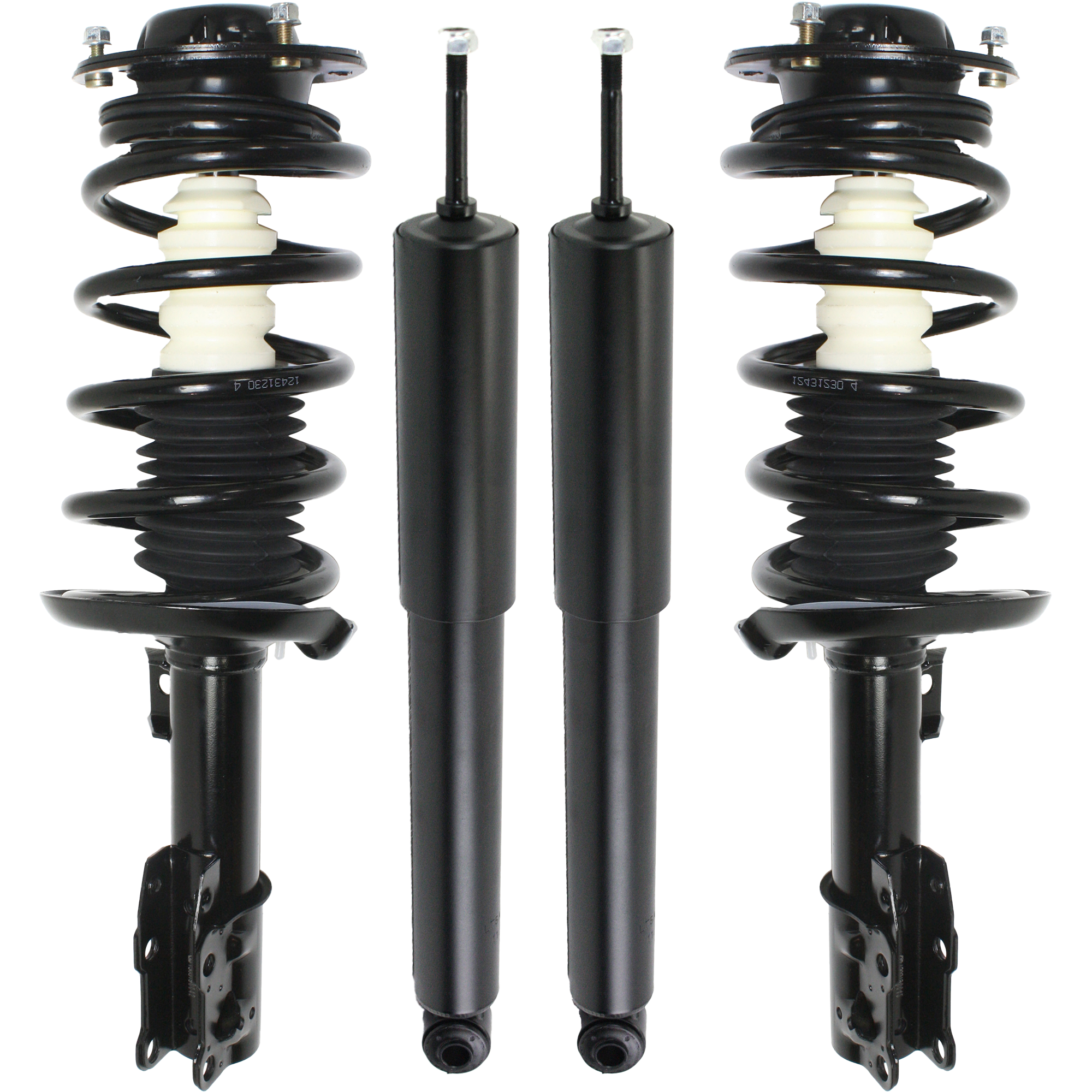 AM MALIBU 04-12 G6-05-10 FRONT AND REAR SHOCK AND FULLY LOADED STRUT RH AND LH Gas Charged Twin tube Set of 4 SKU SET REPC280521-4 OEM 10363555-10363556-19152953-158