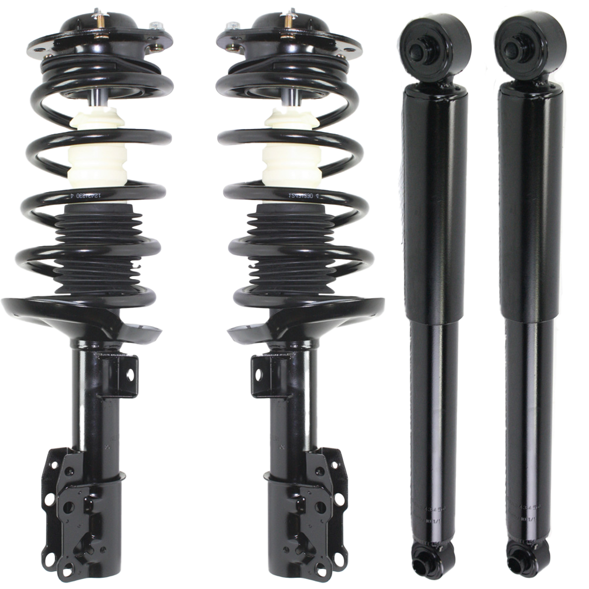 AM MALIBU 04-08 FRONT AND REAR SHOCK AND FULLY LOADED STRUT RH AND LH Gas Charged Twin tube Set of 4 SKU SET REPC280522-4 OEM 10363555-10363556-19152953-158