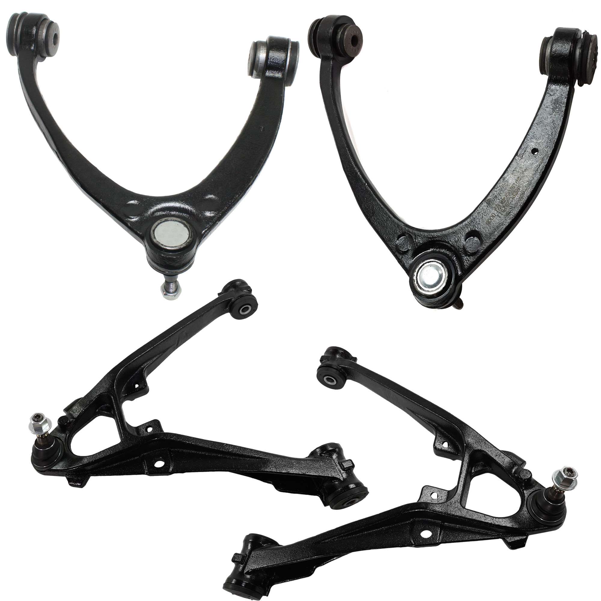 AM SILVERADO 1500 SIERRA 1500-07-15 FRONT CONTROL ARM RH AND LH Upper and Lower w Ball Joints and Bushings SKU SET REPC281511-4 OEM 15096197-25812725-15096198-258