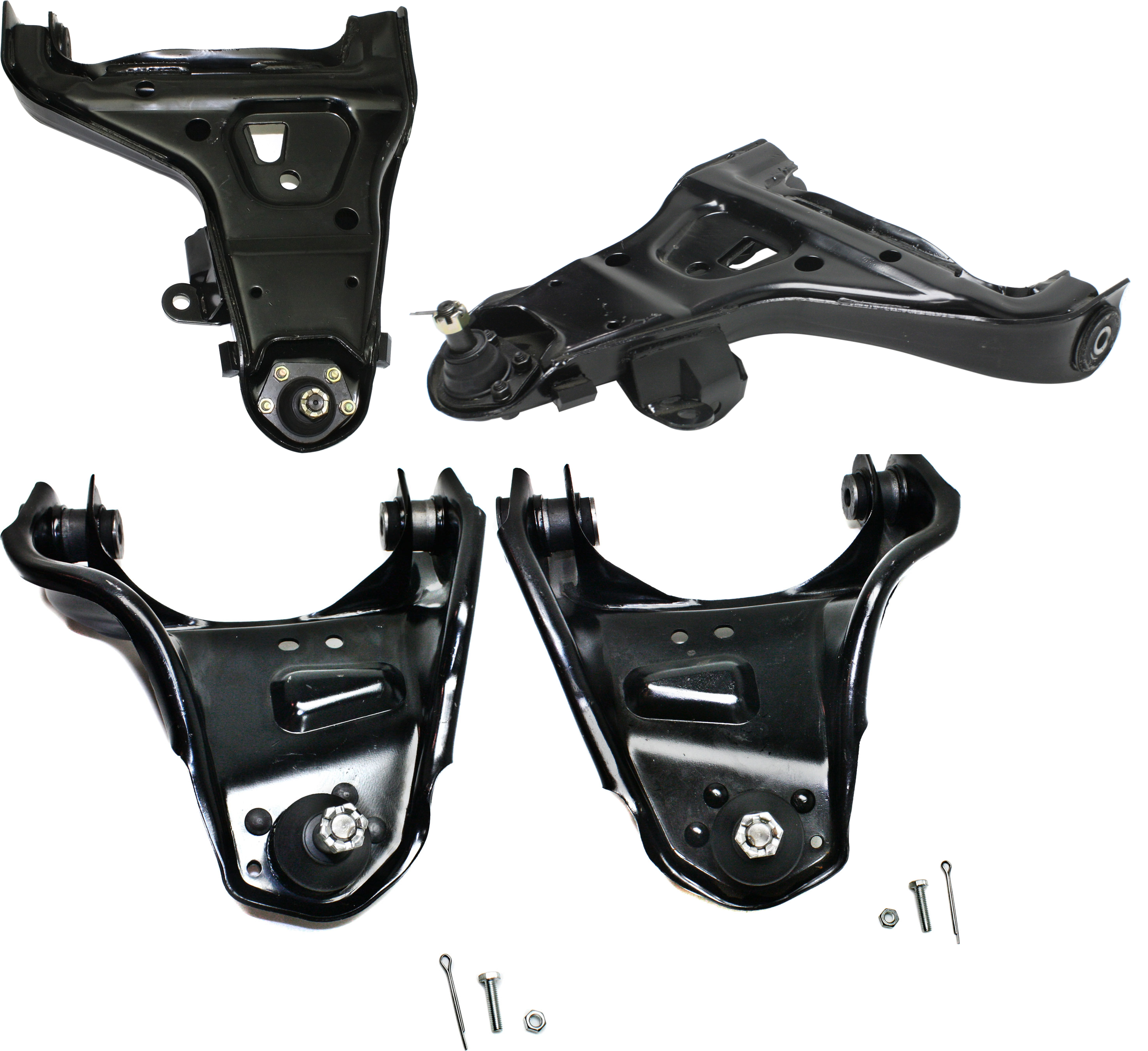 AM S10 PICKUP 84-07 SONOMA 97-00 FRONT CONTROL ARM KIT RH AND LH Set of 4 Upper and Lower SKU SET REPC281525-4 Partslink GM4513100 GM4512100 OEM 15661508-15661507-15018808-157