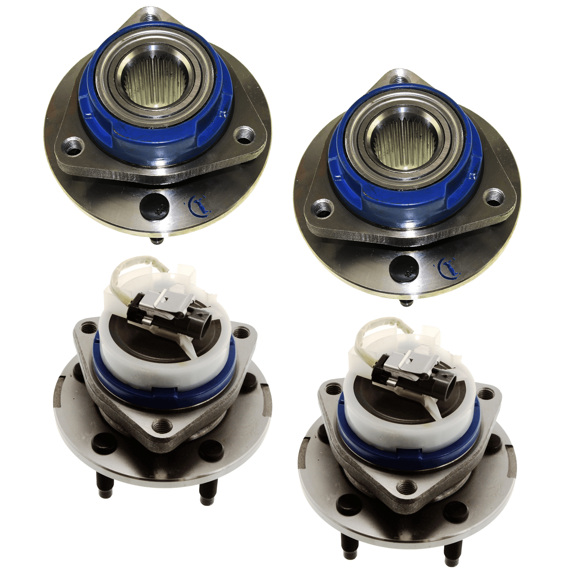 AM RENDEZVOUS 03-06 FRONT AND REAR HUB ASSEMBLY RH AND LH 5 Studs FWD 4 Wheel ABS SKU SET REPC283711-4A OEM 12413031-88964096