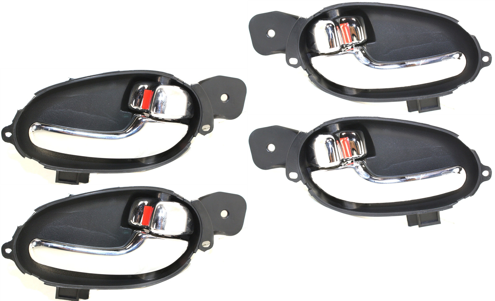 AM TRAILBLAZER 02-09-9-7X 05-09 FRONT AND REAR DOOR HANDLE RH AND LH Set of 4 Inside Chrome Plastic SKU SET REPC462121-4 Partslink GM1353143 GM1352143 OEM 25965489-25965493-25965488-259