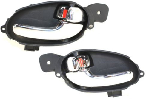 AM 9-7X 05-09 REAR INTERIOR DOOR HANDLE RH AND LH Chrome Plastic SKU SET REPC462121 Partslink GM1353143 GM1352143 OEM 25965489-25965493-25965488-259