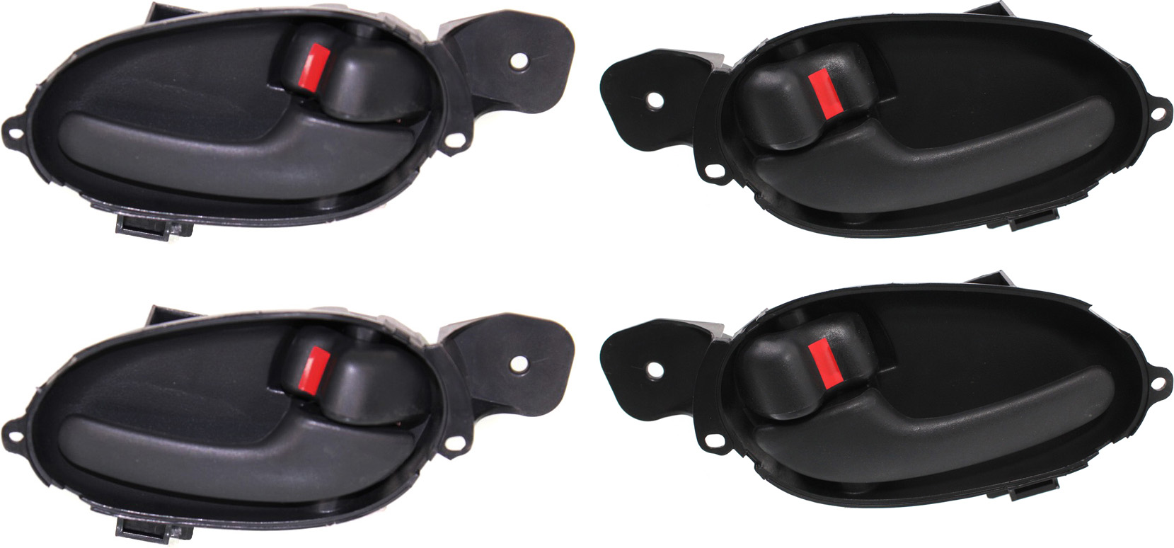 AM ASCENDER 03-08 ENVOY 02-09 INTERIOR DOOR HANDLE Set of 4 Front and Rear RH and LH Textured Black SKU SET REPC462123-4 OEM 25965489-25965488