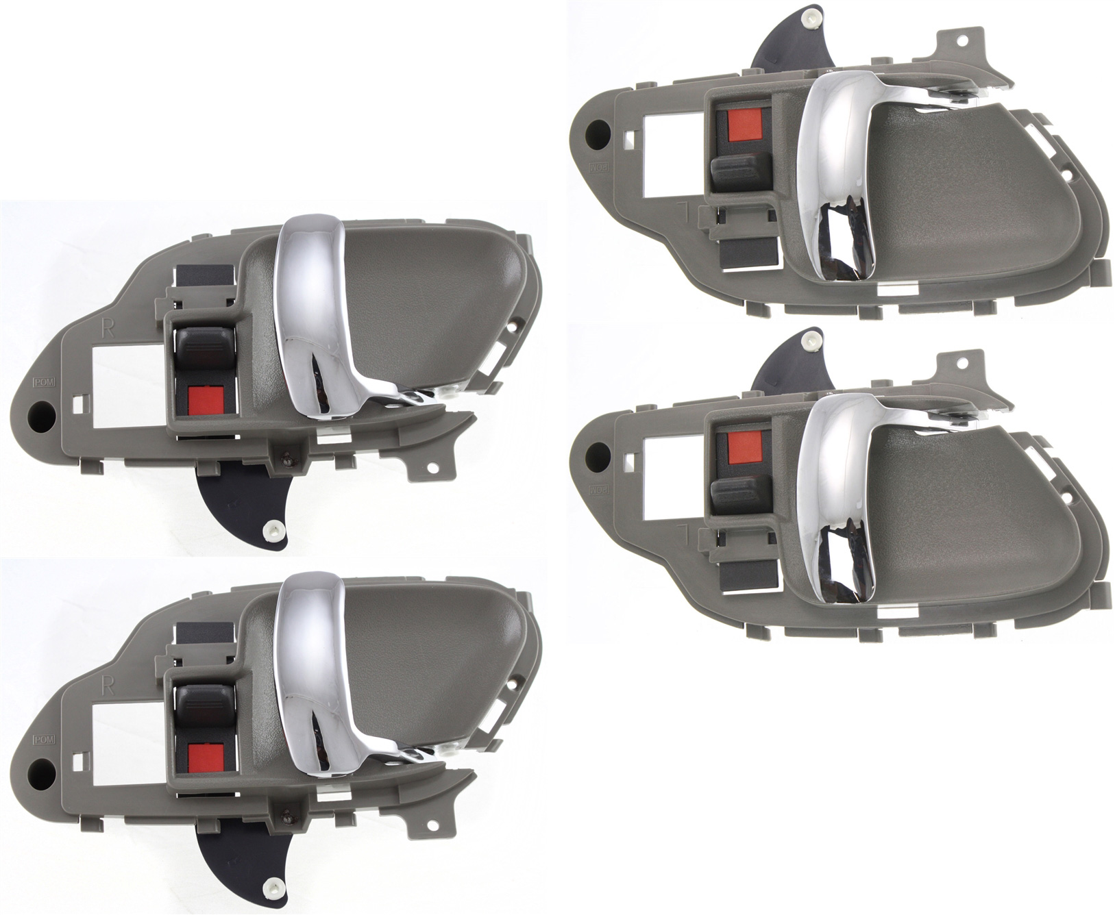 AM C K FULL SIZE P U 95-00 FRONT AND REAR DOOR HANDLE RH AND LH Set of 4 Inside Gray Hsg Chrme Lvr SKU SET REPC462125-4 Partslink IDH010032 IDH010031 OEM 15708044 PFM 15708043 PFM