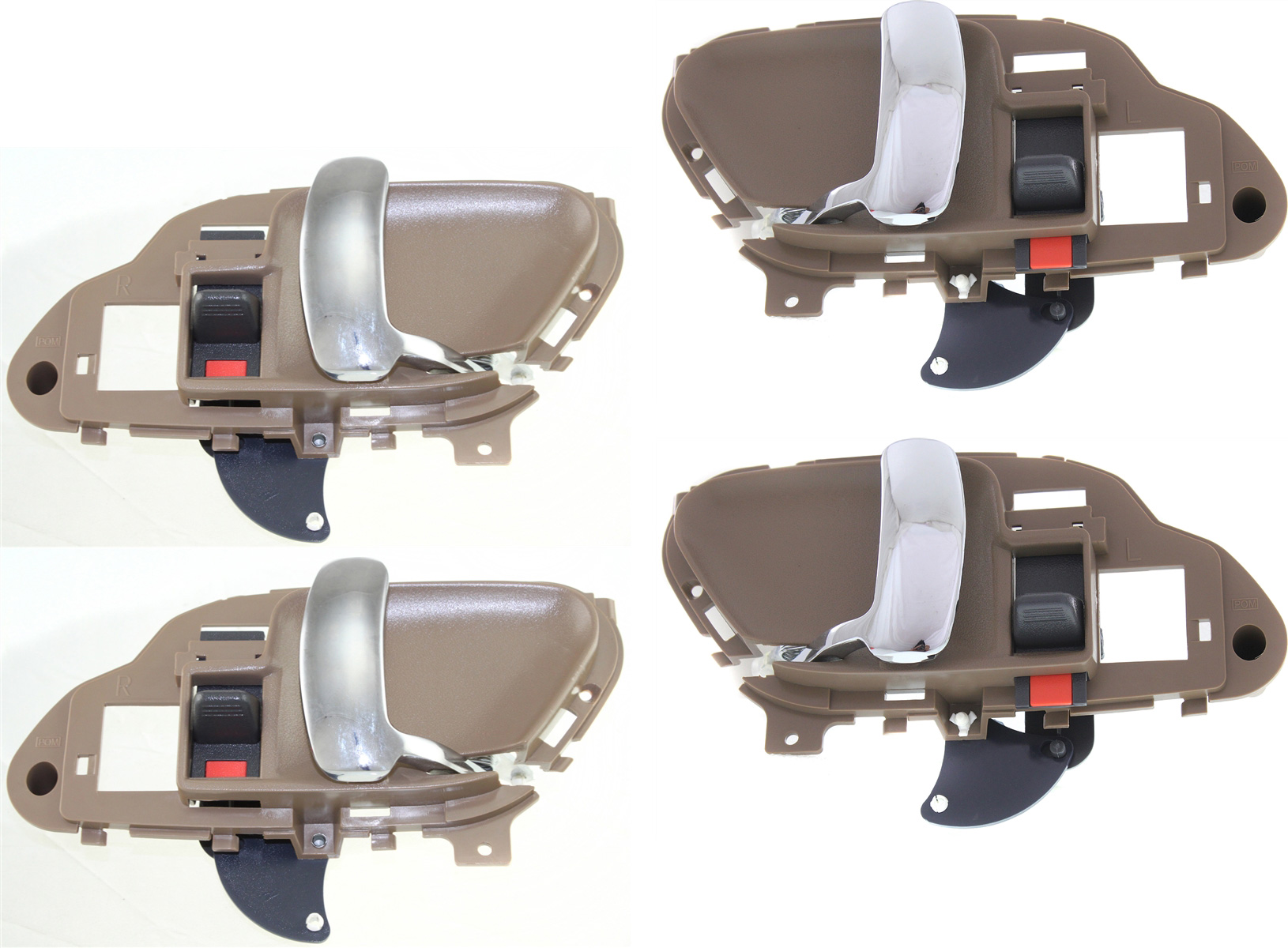 AM C K FULL SIZE P U 95-00 FRONT AND REAR DOOR HANDLE RH AND LH Set of 4 Inside Biege Hsg Chrme Lvr SKU SET REPC462129-4 Partslink IDH010030 IDH010029 OEM 15708048 PFM 15708047 PFM