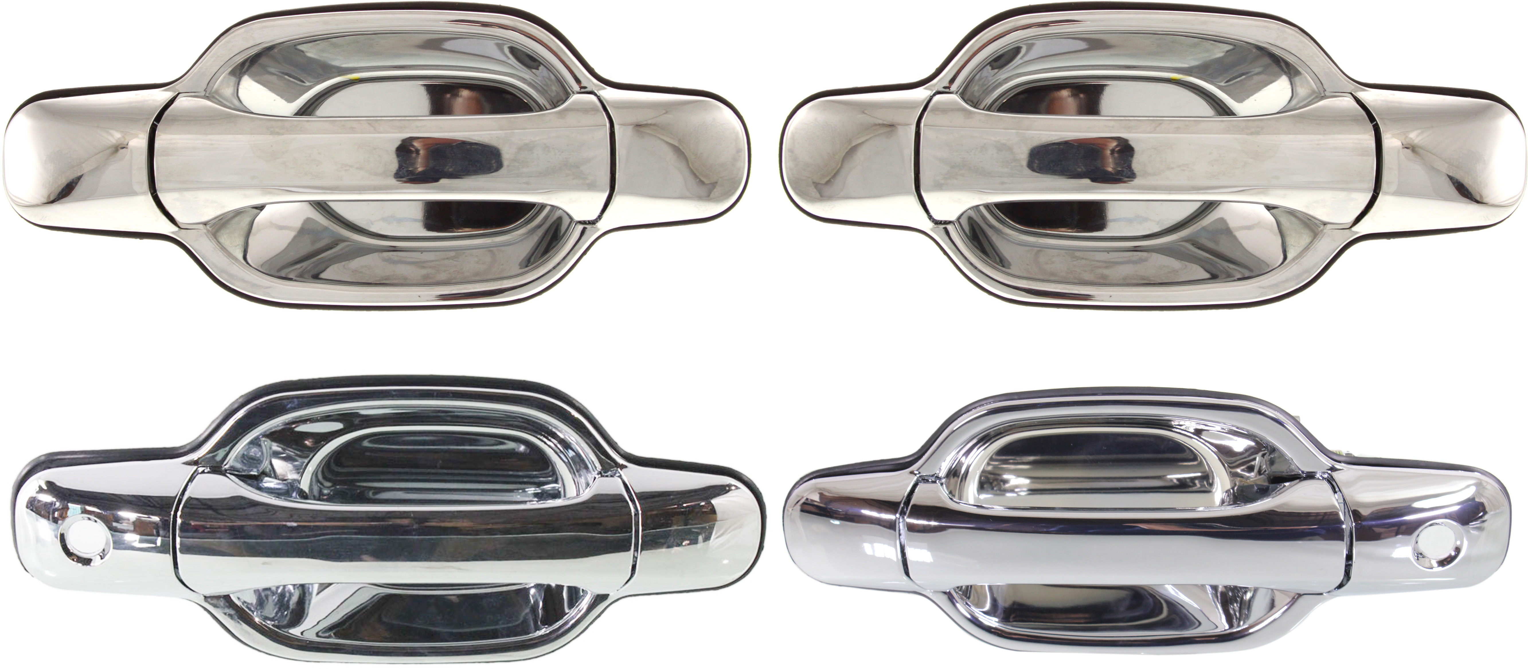 AM CANYON COLORADO 04-12 FRONT EXTERIOR AND REAR DOOR HANDLE RH AND LH All Chrome Plastic SKU SET REPC462171C 4 OEM 25875522 PFM 25875521 PFM 2587