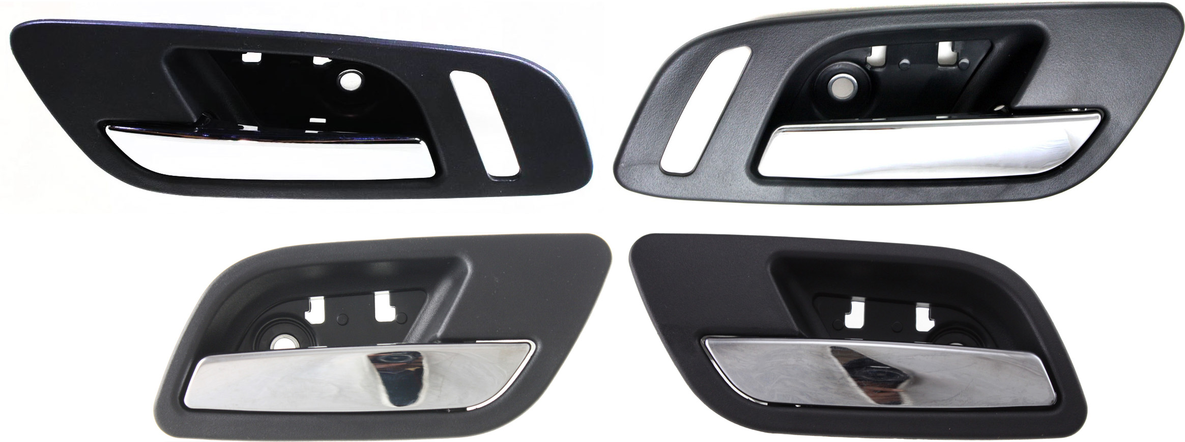AM SIERRA SILVERADO 07-14 INTERIOR DOOR HANDLE Set of 4 Front and Rear RH and LH Black Bezel Chrome Lever SKU SET REPC462318-4 Partslink GM1553109 GM1552109 GM1353151 GM1353149 OEM 22855620-15847311-22855627-228
