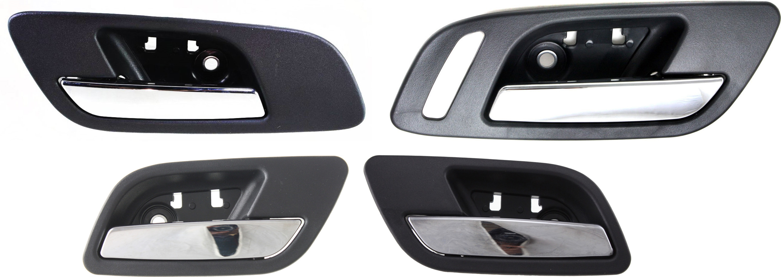 AM SIERRA SILVERADO 07-14 INTERIOR DOOR HANDLE Set of 4 Front and Rear RH and LH Black Bezel Chrome Lever SKU SET REPC462319-4 Partslink GM1553109 GM1552109 IDH010023 GM1353149 OEM 15920696-22855620-15847311-228