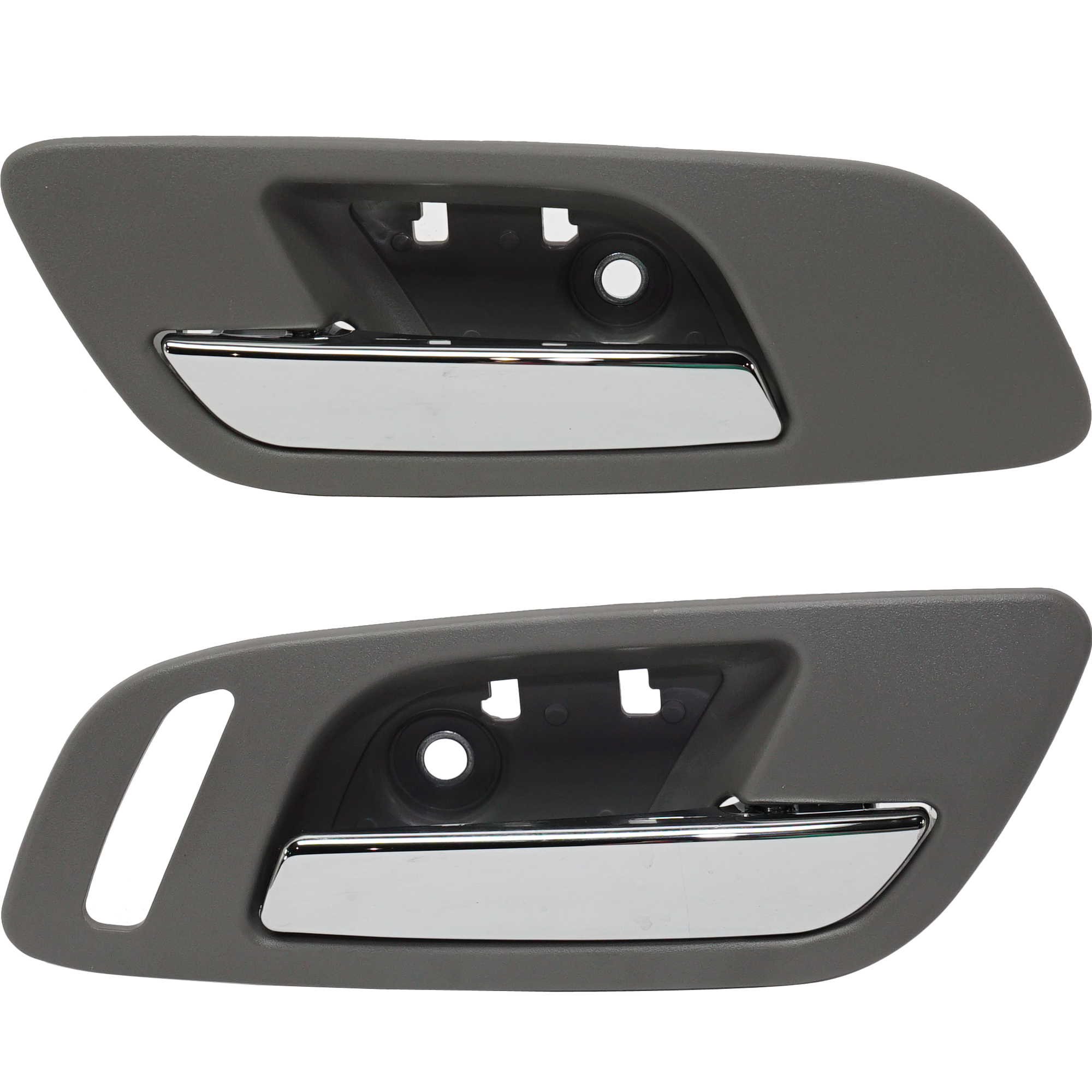 AM SILVERADO SIERRA 1500-07-13-2500 HD 3500 HD 07-14 FRONT DOOR HANDLE RH AND LH Inside Chrme Lvr and Gray Hsg. w o Hole Fits 2007 Non Classic SKU SET REPC462328 Partslink IDH010086 OEM 15920697-22855622