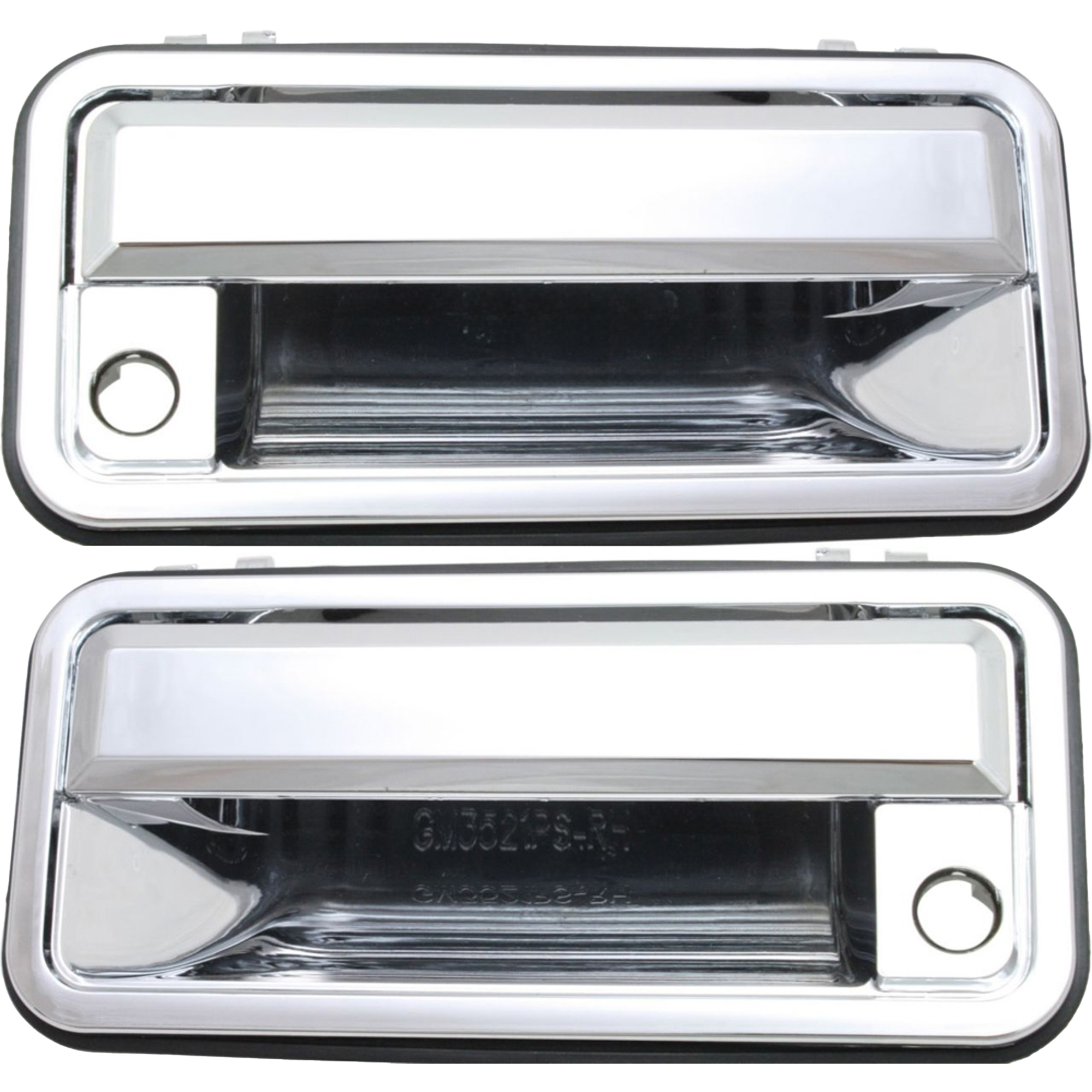 AM C K FULL SIZE P U 88-01 FRONT EXTERIOR DOOR HANDLE RH AND LH Chrome w Key Hole SKU SET REPC462347C OEM 15727338 PFM 15727337 PFM