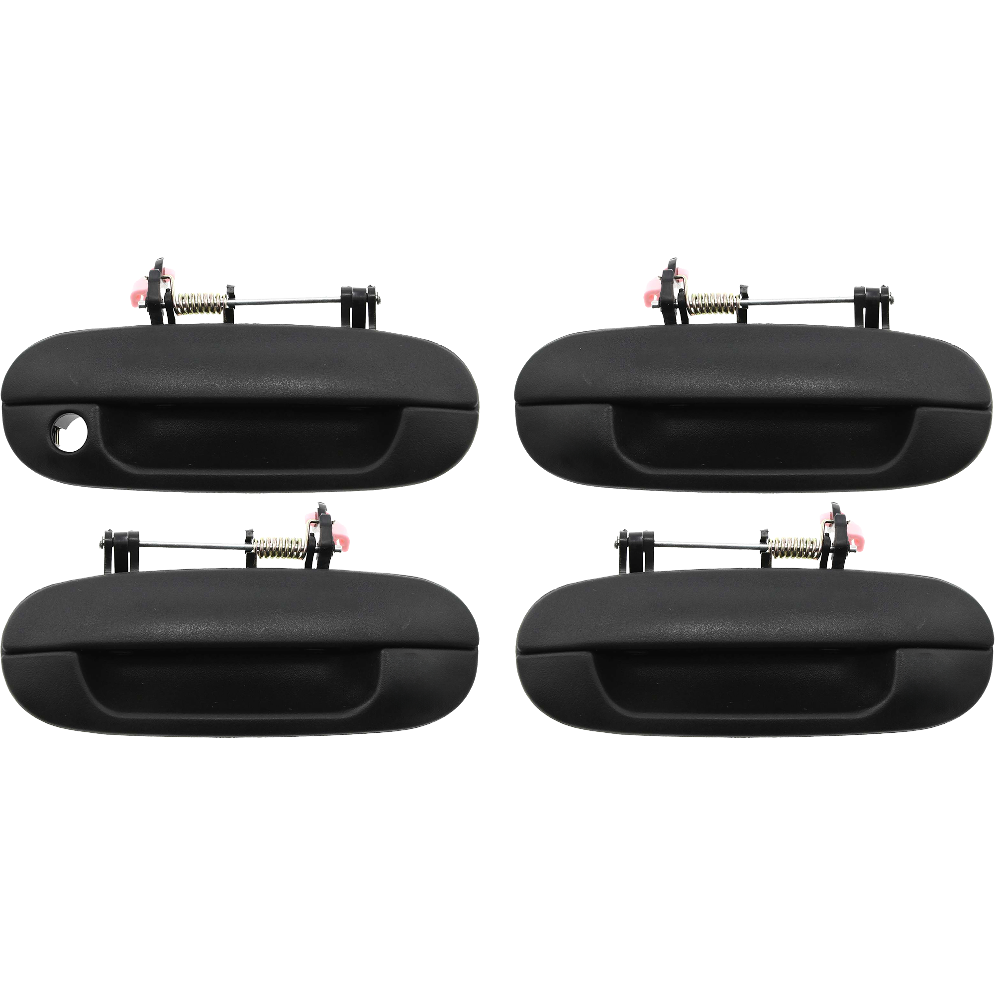 AM ASCENDER 03-08 ENVOY 02-09 EXTERIOR DOOR HANDLE Set of 4 Front and Rear RH and LH Textured Black SKU SET REPC462373-4 Partslink GM1310139 GM1311176 GM1521119 GM1520119 OEM 15291303-15291304-15188972-158