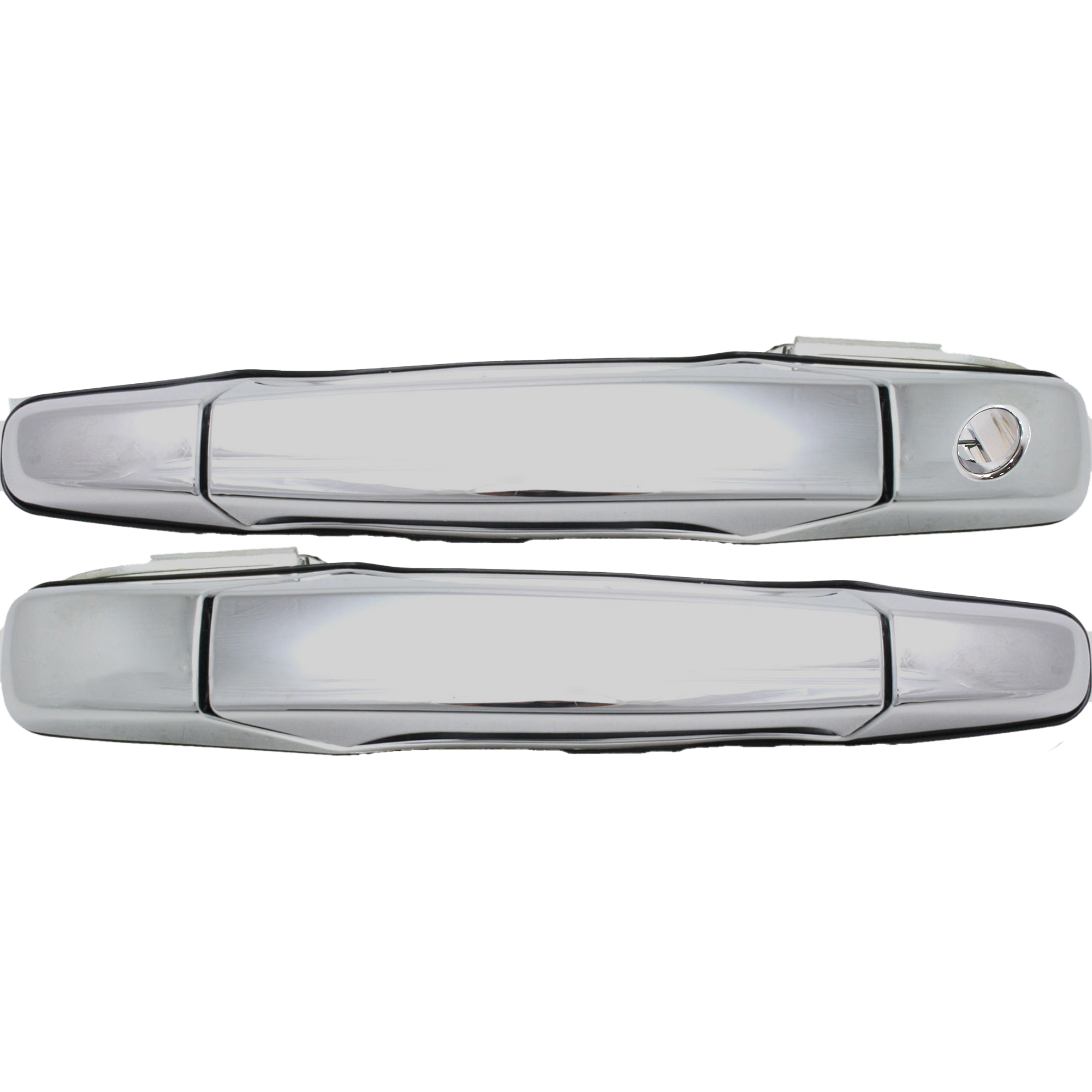 AM SILVERADO SIERRA 07-13 FRONT AND REAR DOOR HANDLE LH Chrome Front LH w Key Hole Rear LH w o Key Hole w o Keyless Entry SKU SET REPC462394-2 Partslink GM1310163 GM1520130 OEM 22738725-84053434-22738721-840