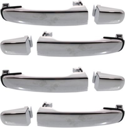 AM MALIBU 04-08 HHR 06-11 FRONT AND REAR DOOR HANDLE RH AND LH Outside Bright Chrome Lever and Cap SKU SET REPC462507-4 OEM 15895670