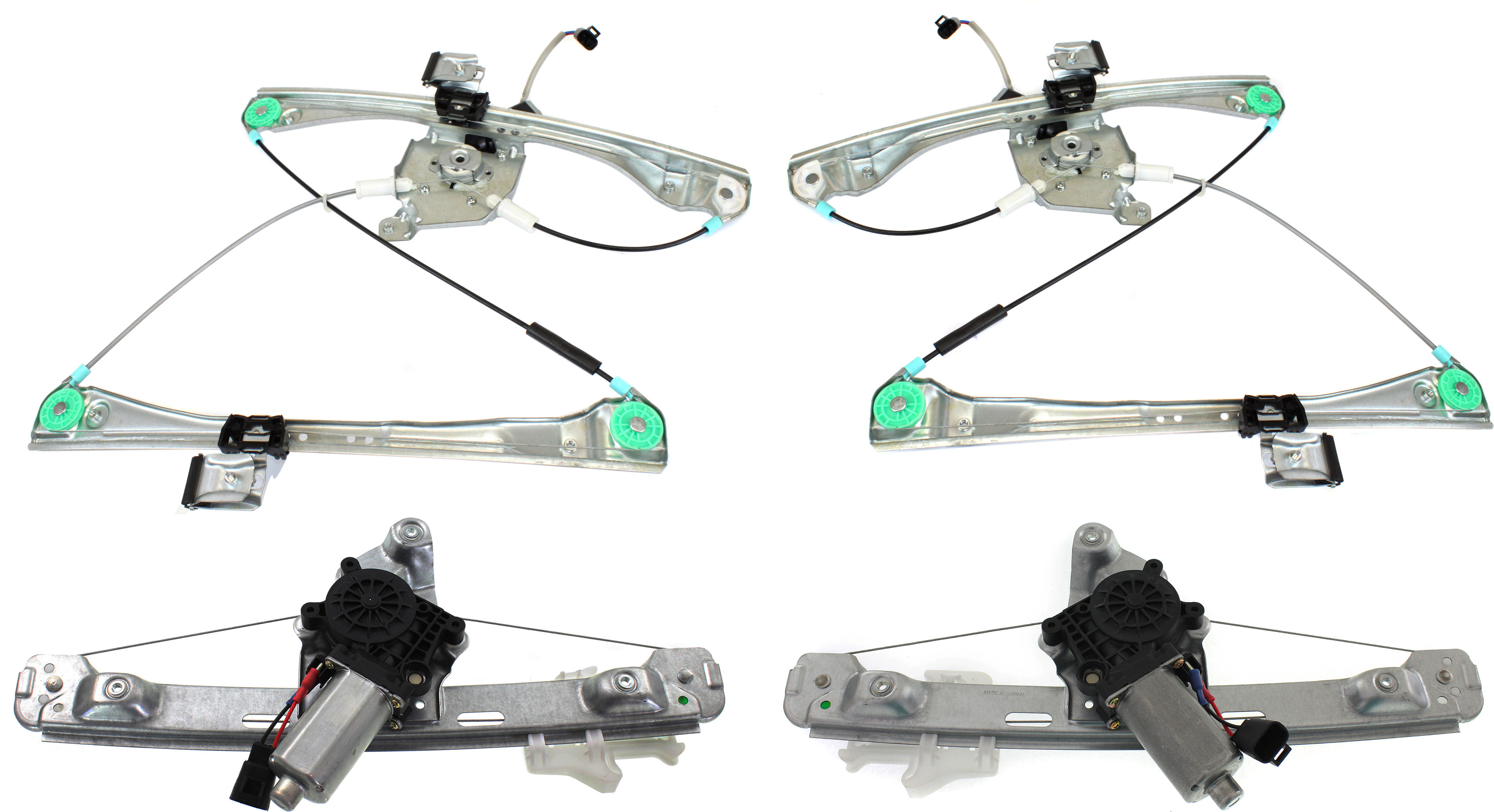 AM MALIBU 04-08 FRONT AND REAR WINDOW REGULATOR RH AND LH Power w Motor To 6-5-05 SKU SET REPC462905-4 Partslink GM1351133 GM1350133 GM1551107 GM1550107 OEM 25802960-25802961-15270572-257